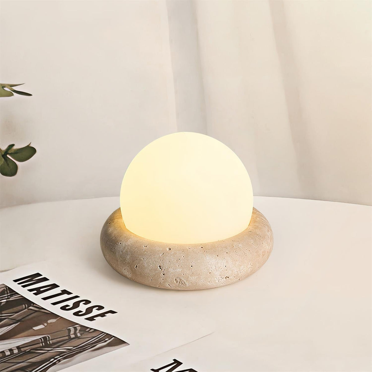 Riita Travertine Globe Table Lamp Mini Maga - Letslighting