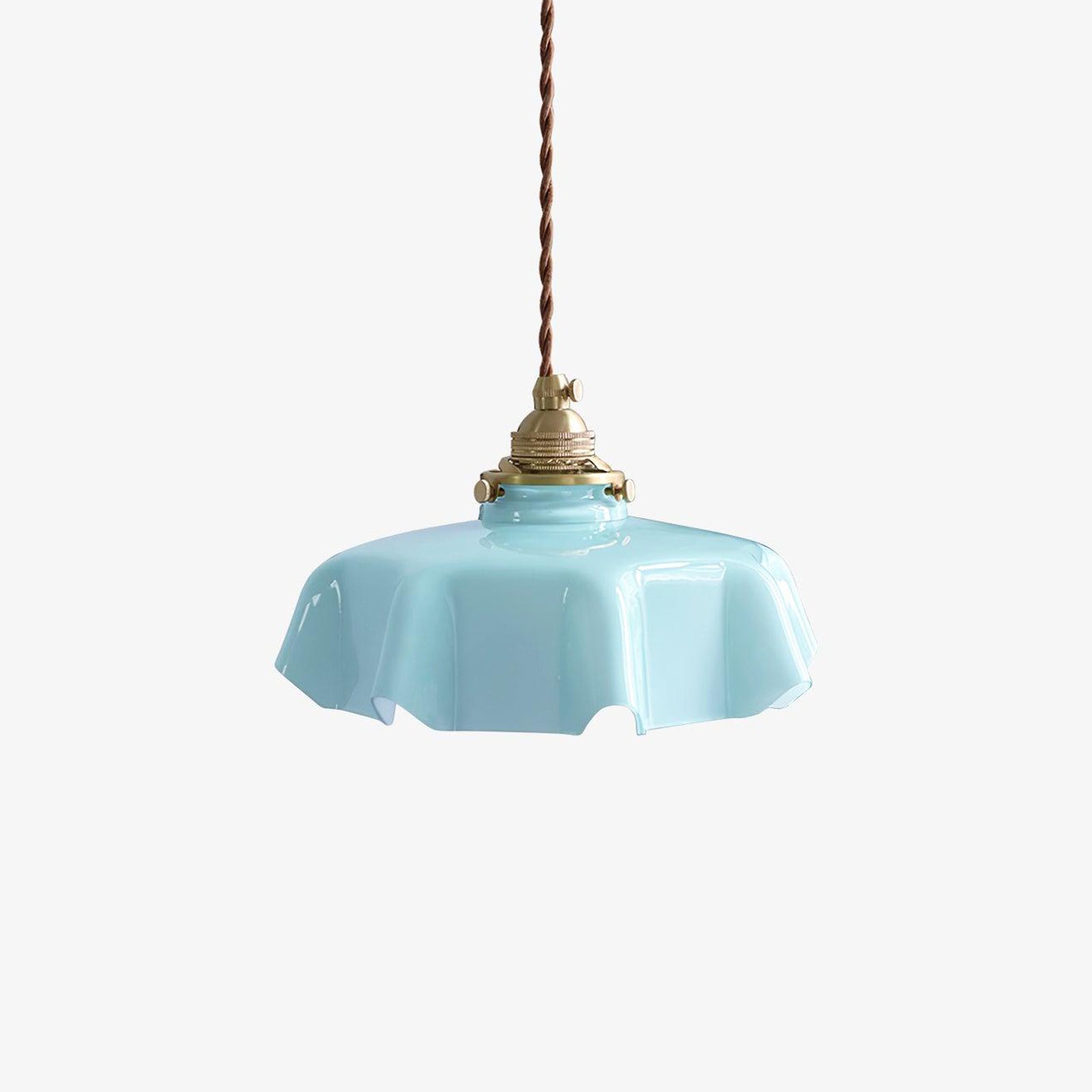 Aria Lampada a Sospensione Stile Rustico con Paralume Increspato