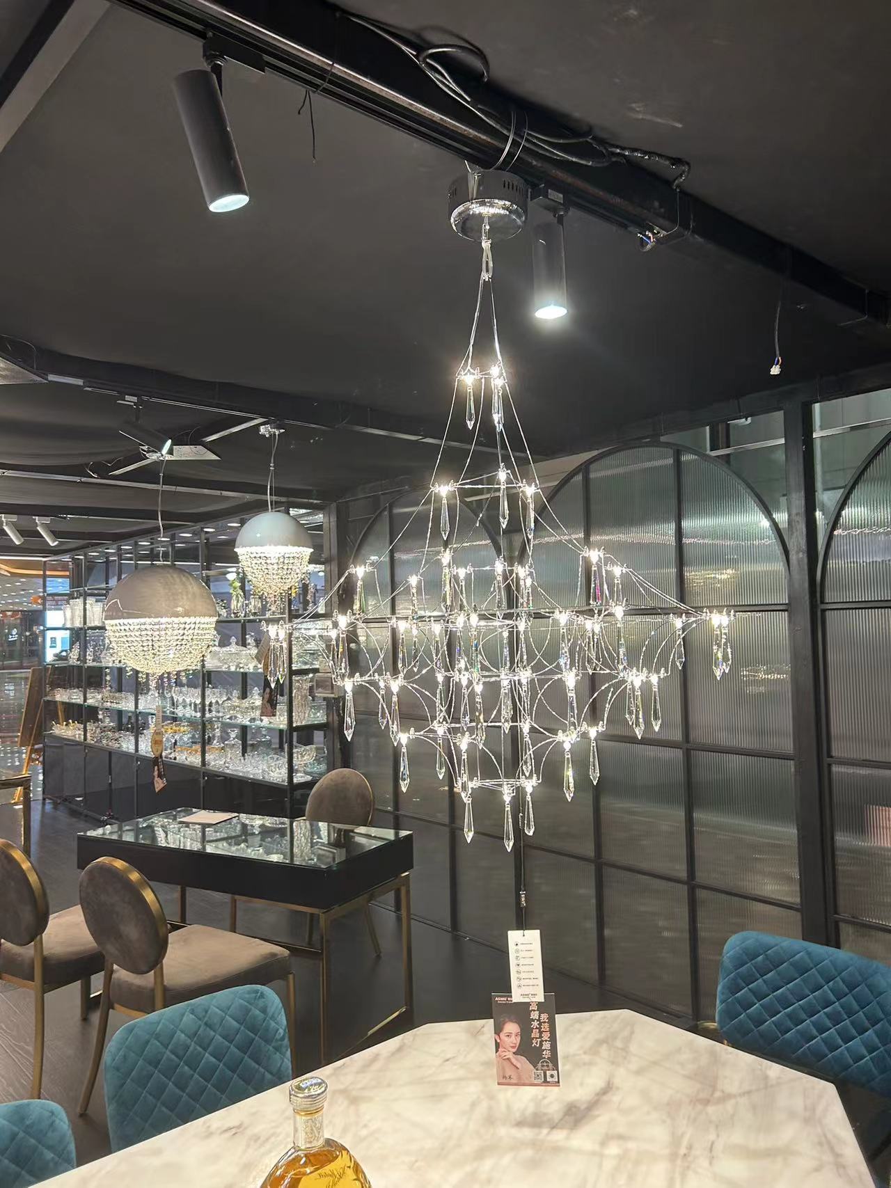 Allaeira Postmodern Luxury Crystal Chandelier - Lamp Copper