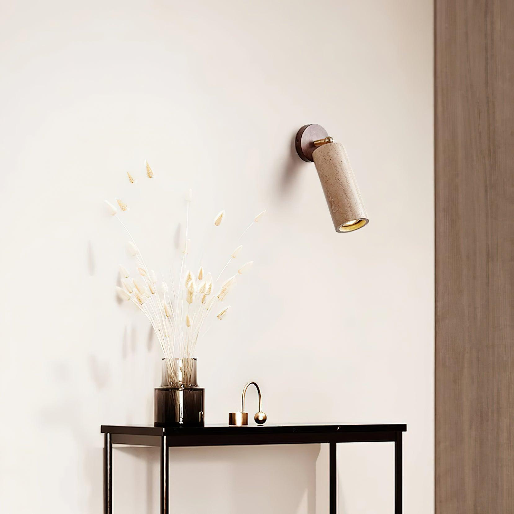 Travion Adjustable Travertine Wall Sconce - Letslighting