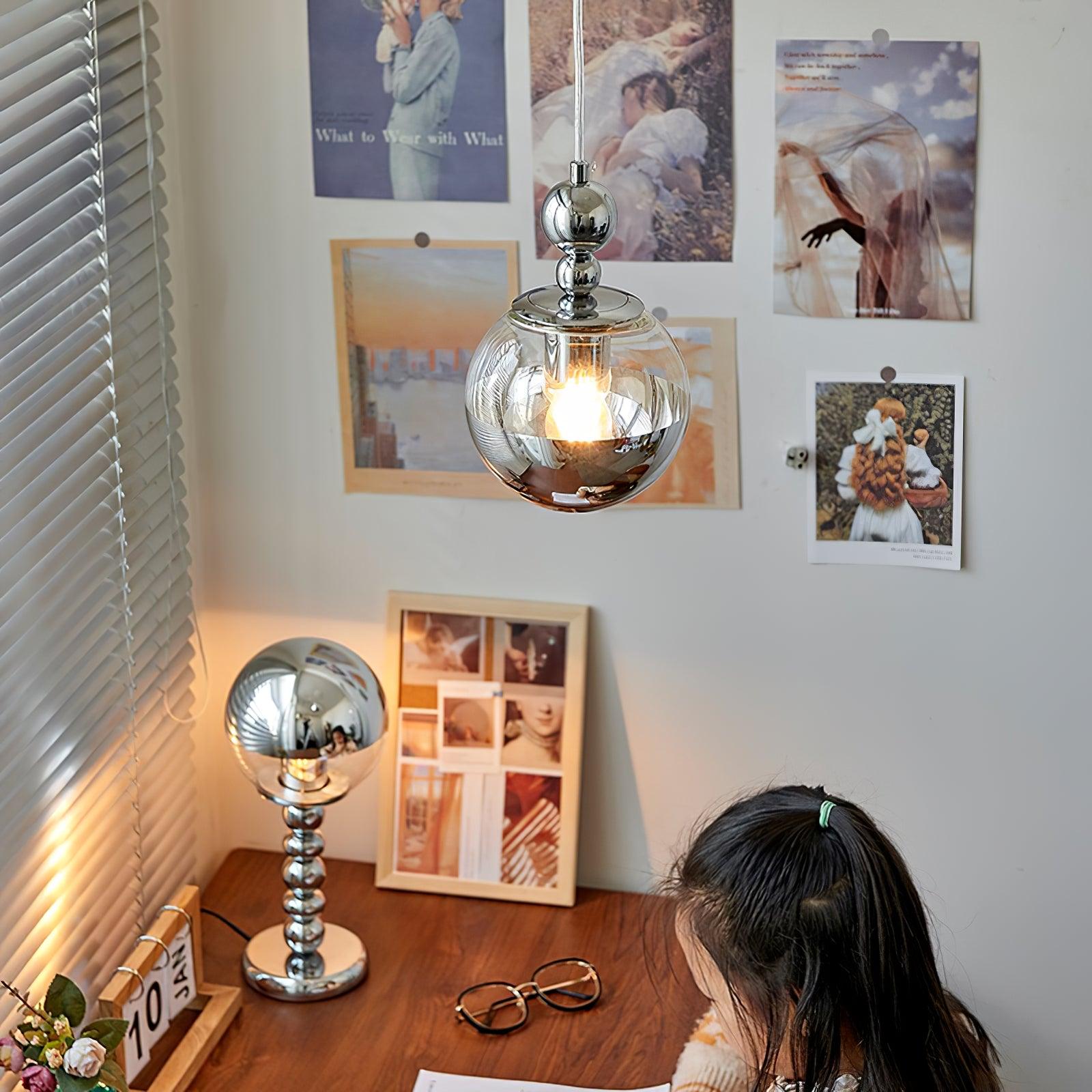 Zanorir Modern Minimalist Art Mirrorball Glass Metal Pendant Light - Blowlighting