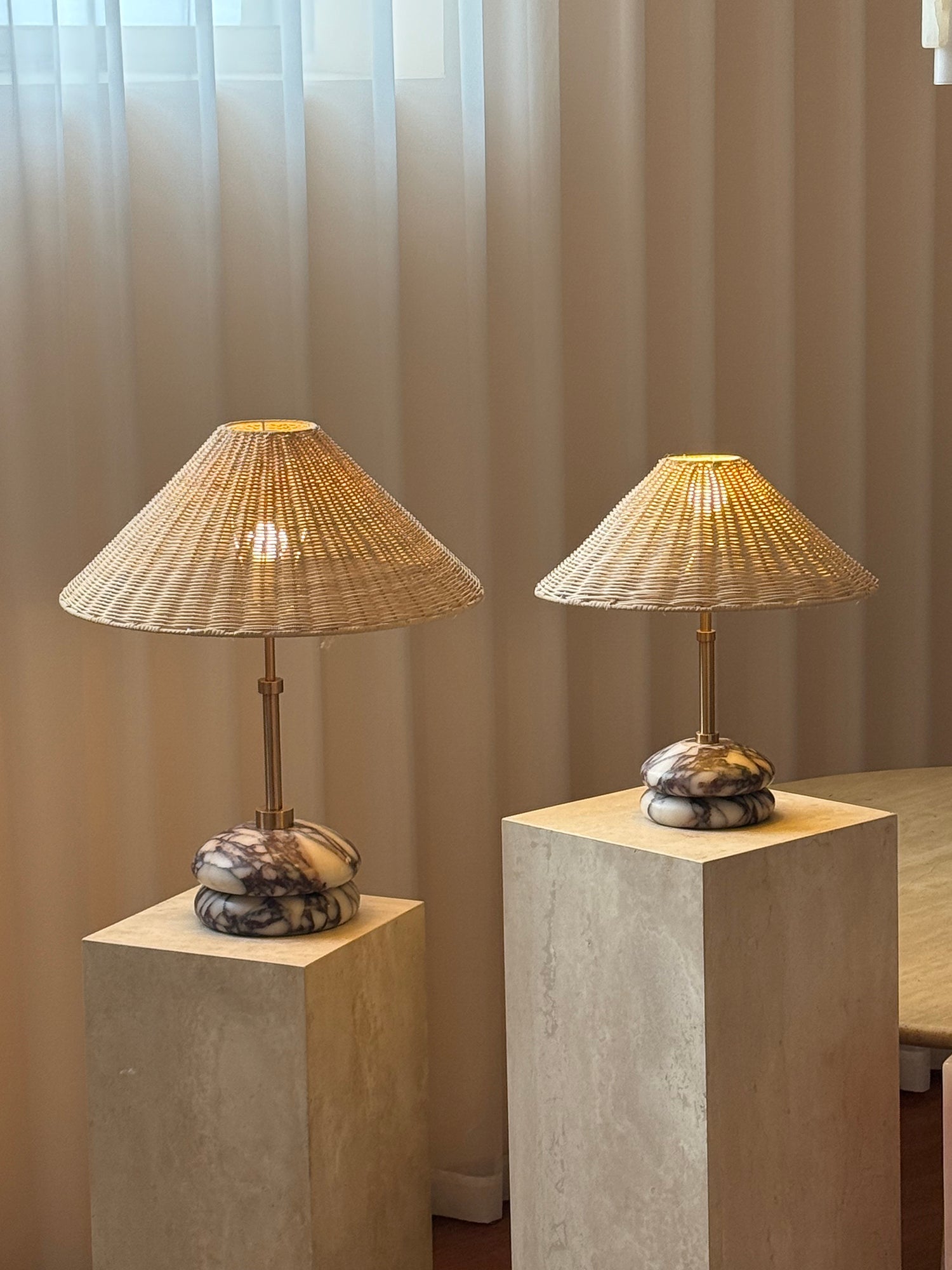 Mission Marble Table Lamp - Lamp Copper