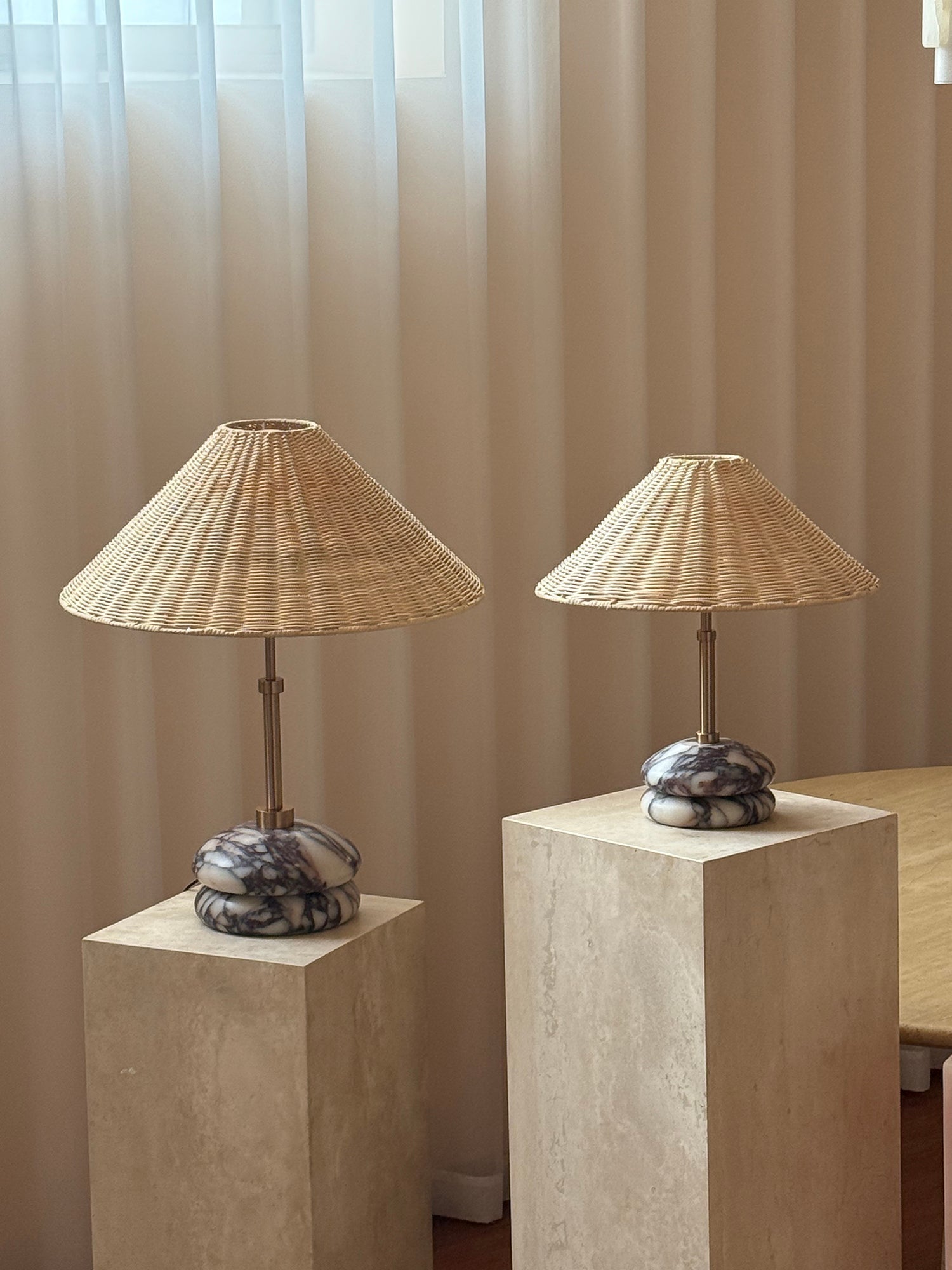 Mission Marble Table Lamp - Lamp Copper