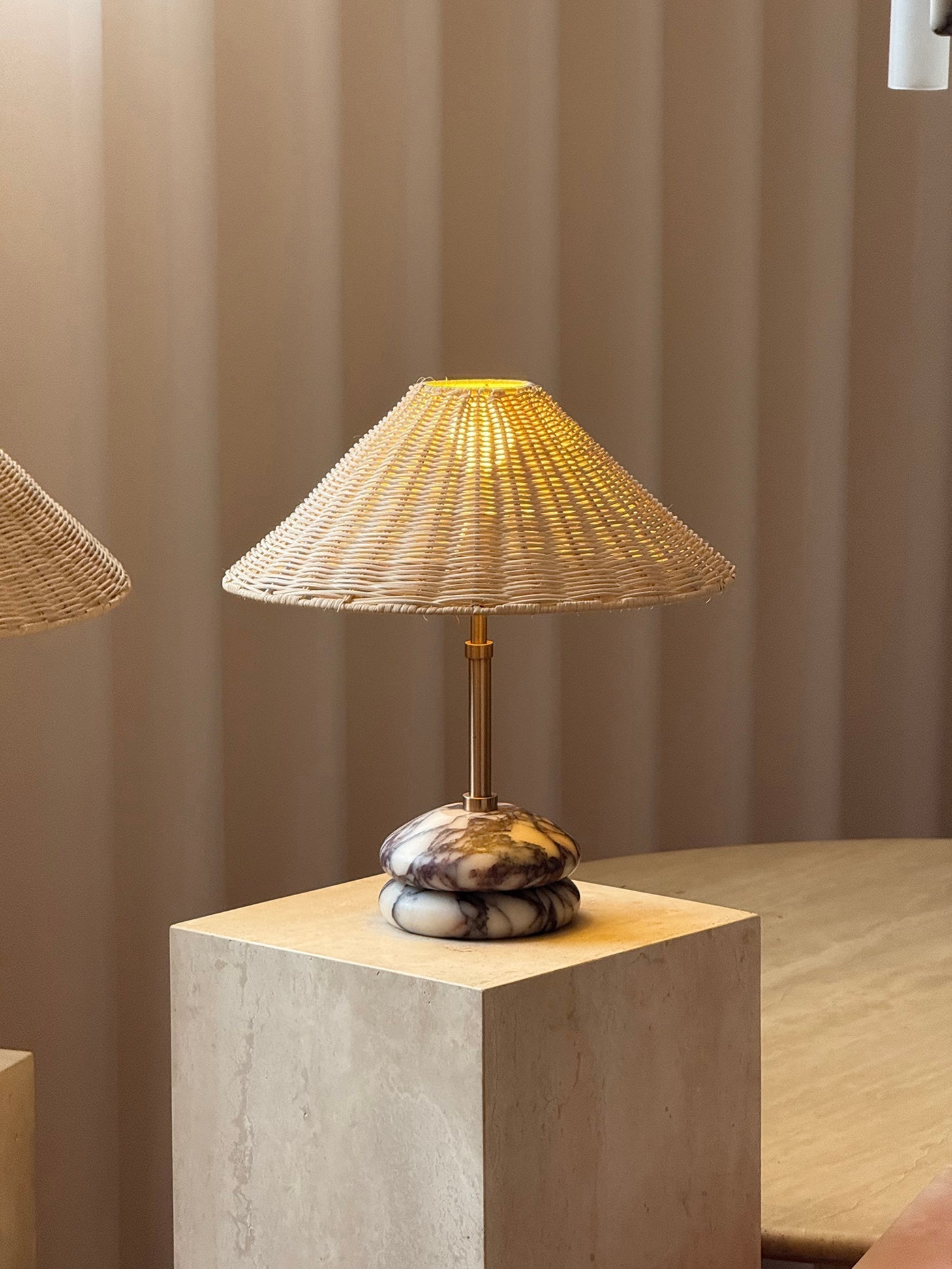 Mission Marble Table Lamp - Lamp Copper