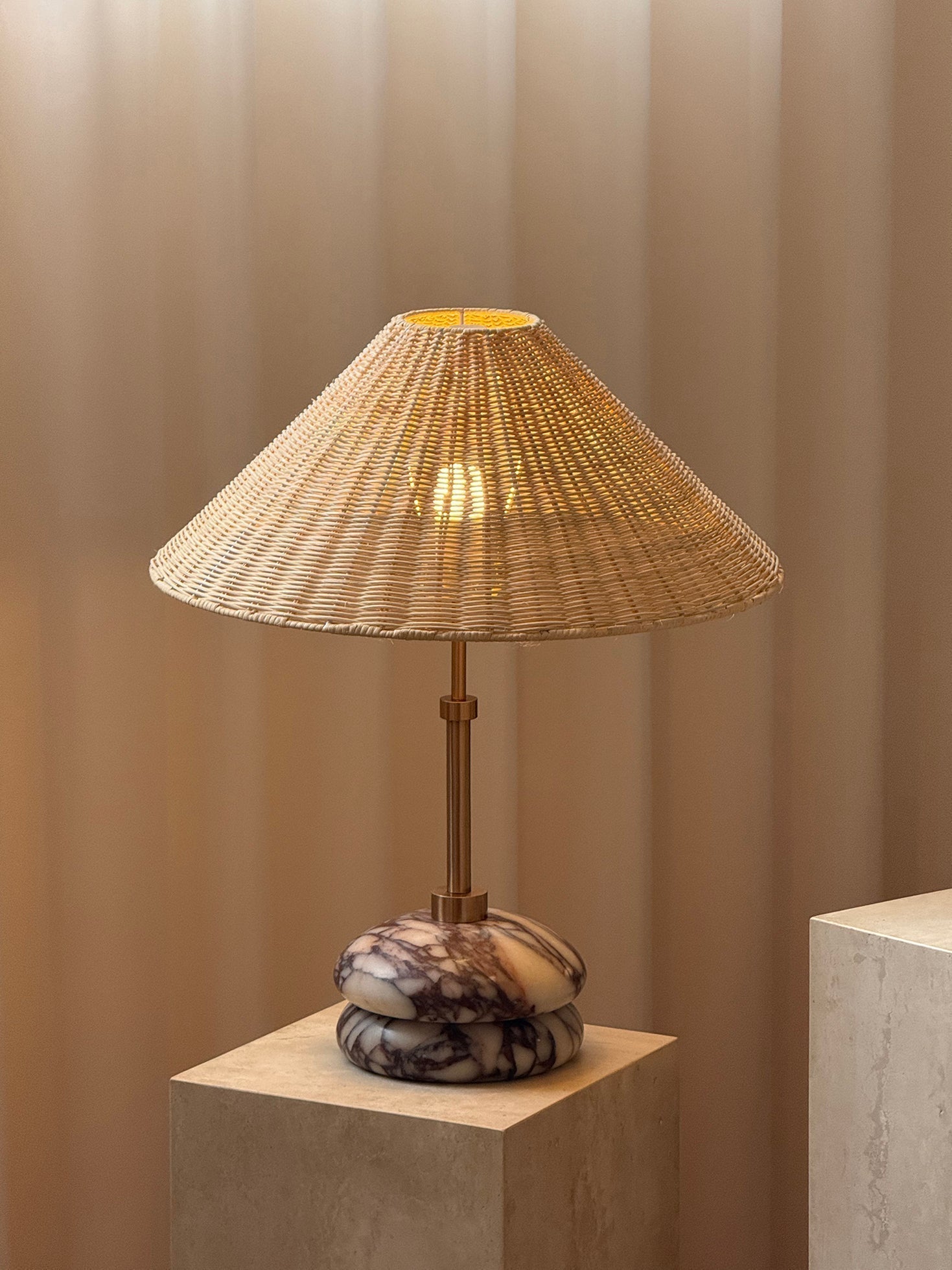Mission Marble Table Lamp - Lamp Copper