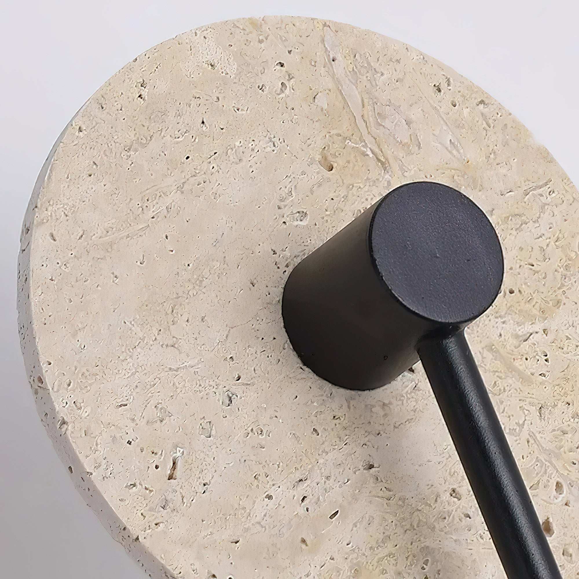 Ilvara Modern Minimalist Beige Travertine Wall Lamp - Lamp Copper