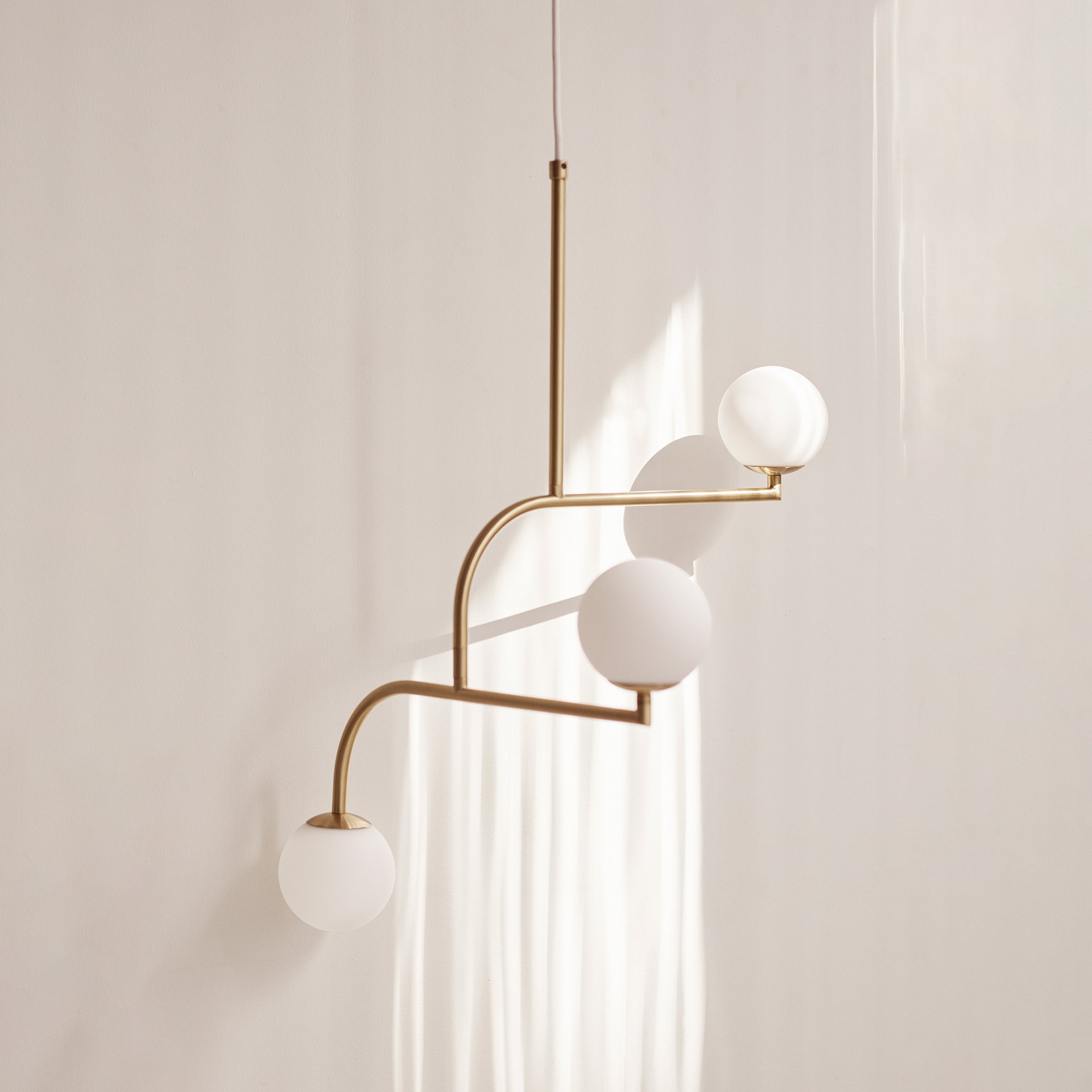 Zelireth Modern Minimalist Brass Glass Chandelier - Lamp Copper