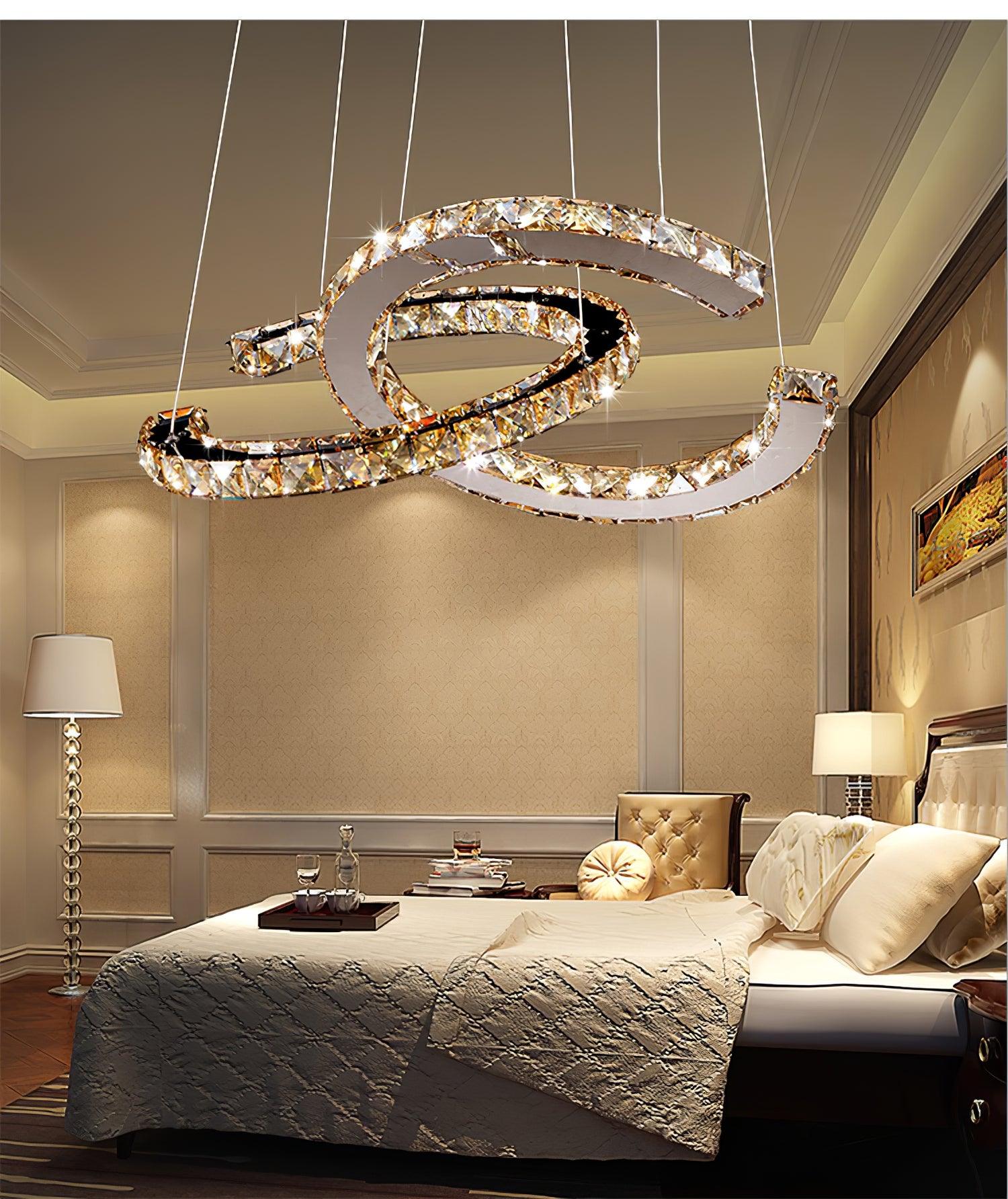 Modern Crystal Double C Chandelier - Blowlighting