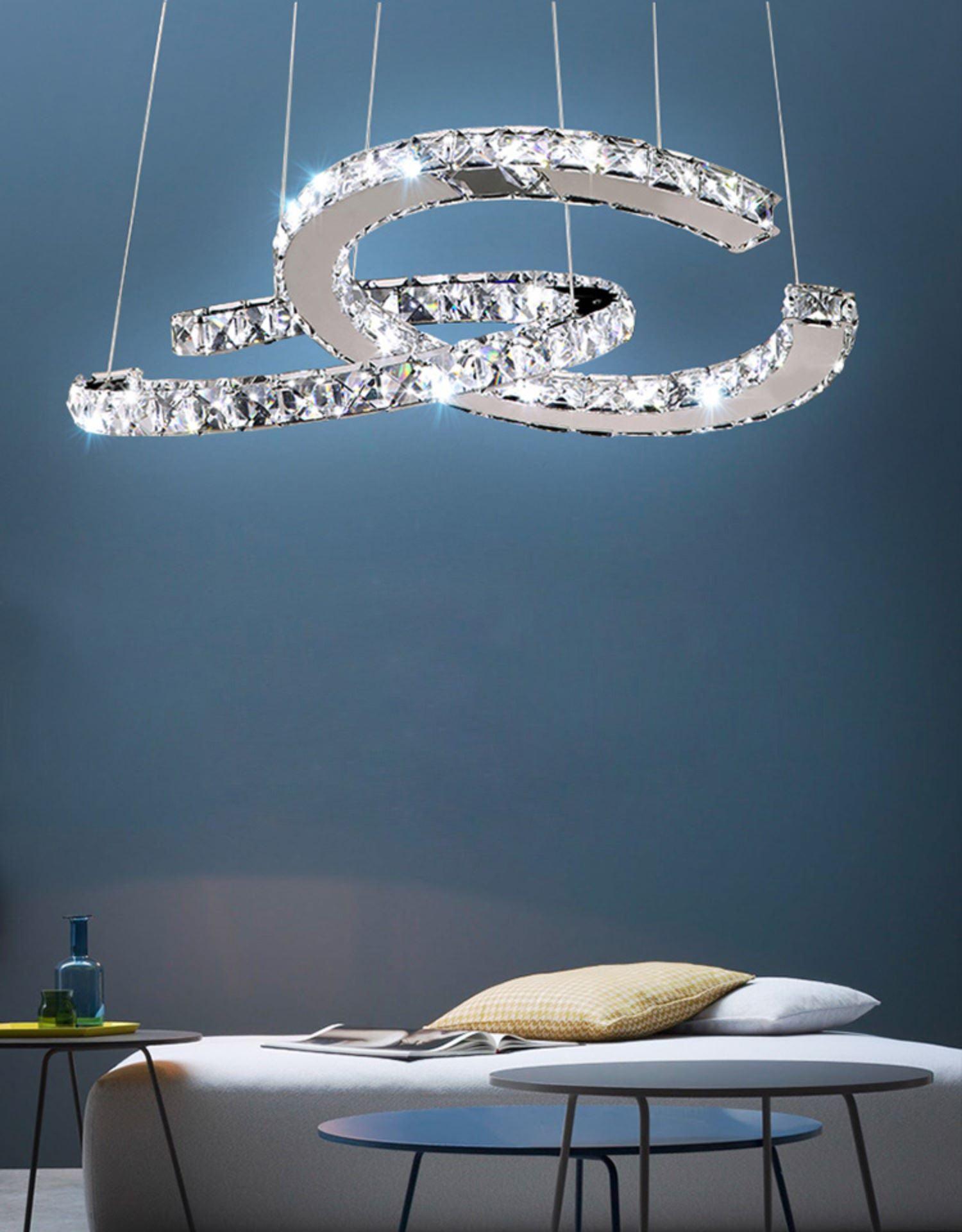 Modern Crystal Double C Chandelier - Blowlighting