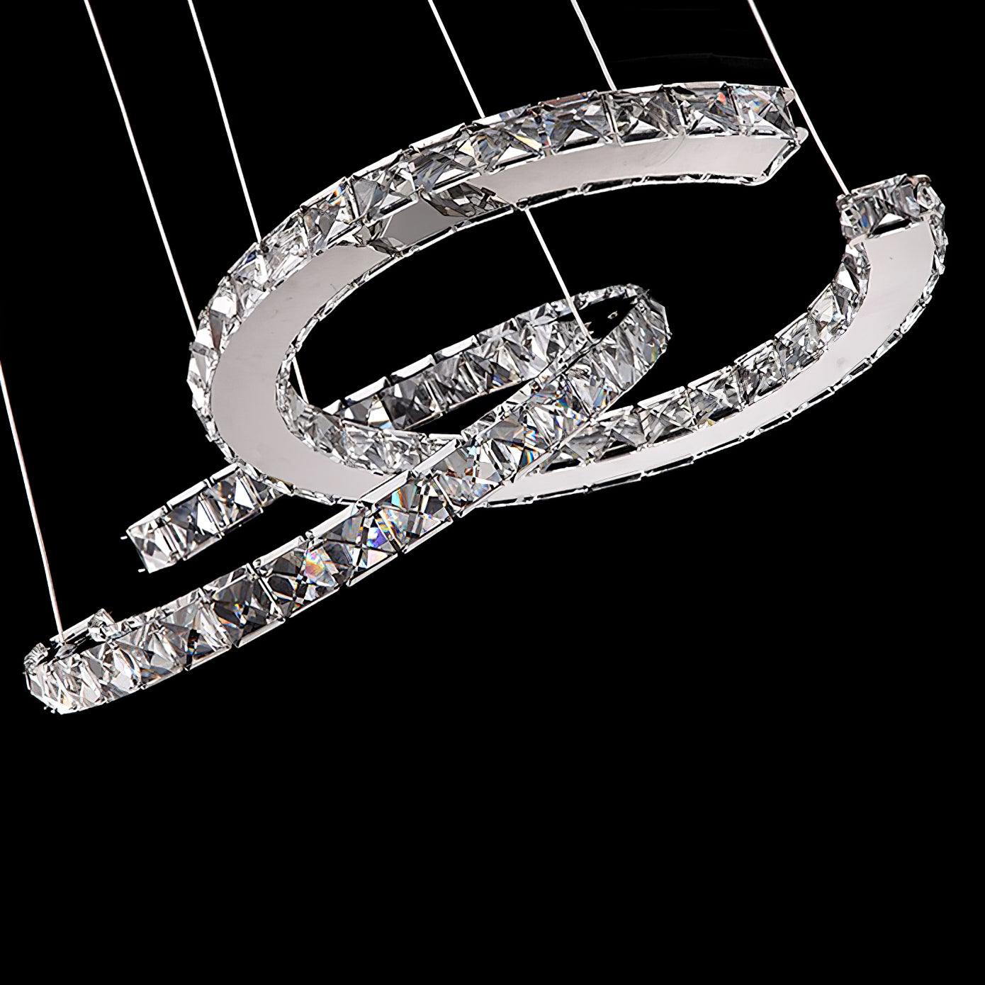 Modern Crystal Double C Chandelier - Blowlighting