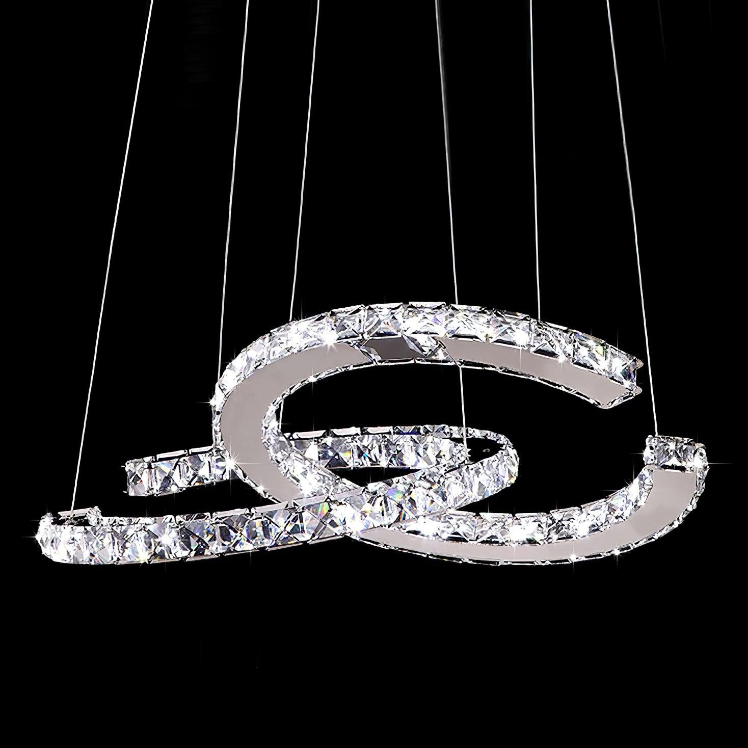 Modern Crystal Double C Chandelier - Blowlighting