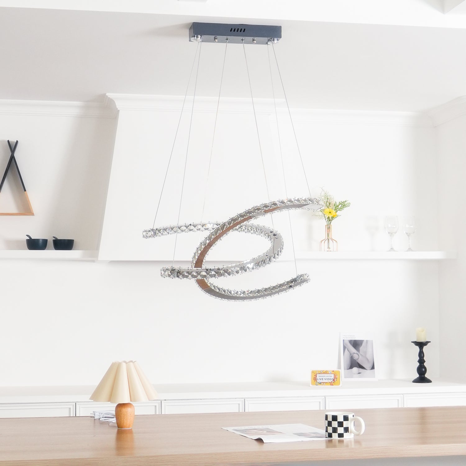 Modern Crystal Double C Chandelier - Blowlighting