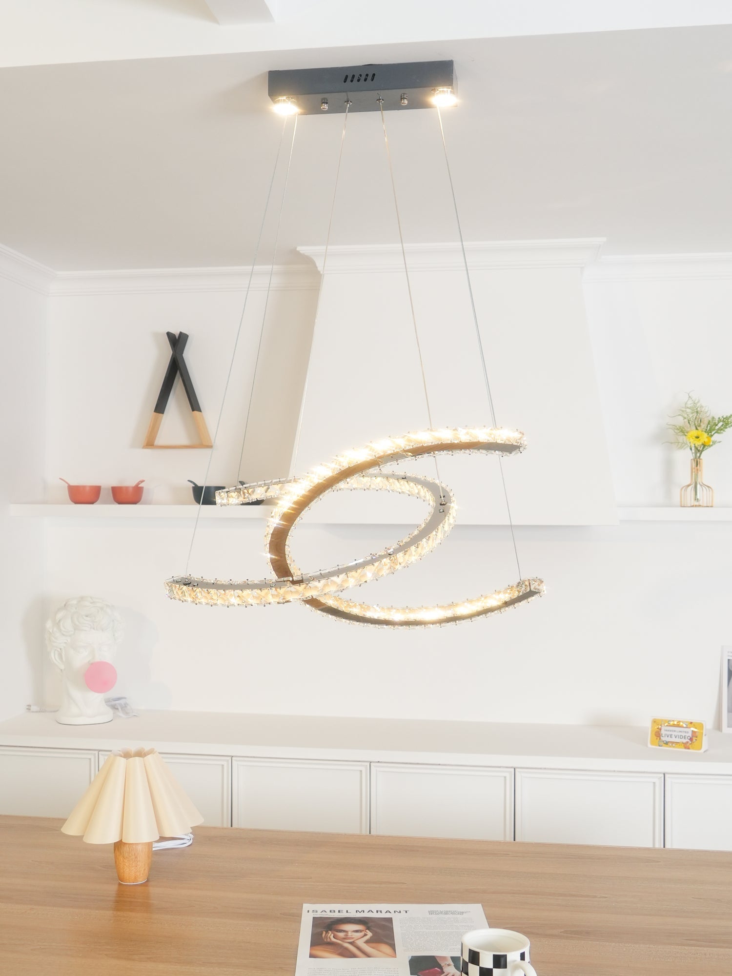 Modern Crystal Double C Chandelier - Blowlighting