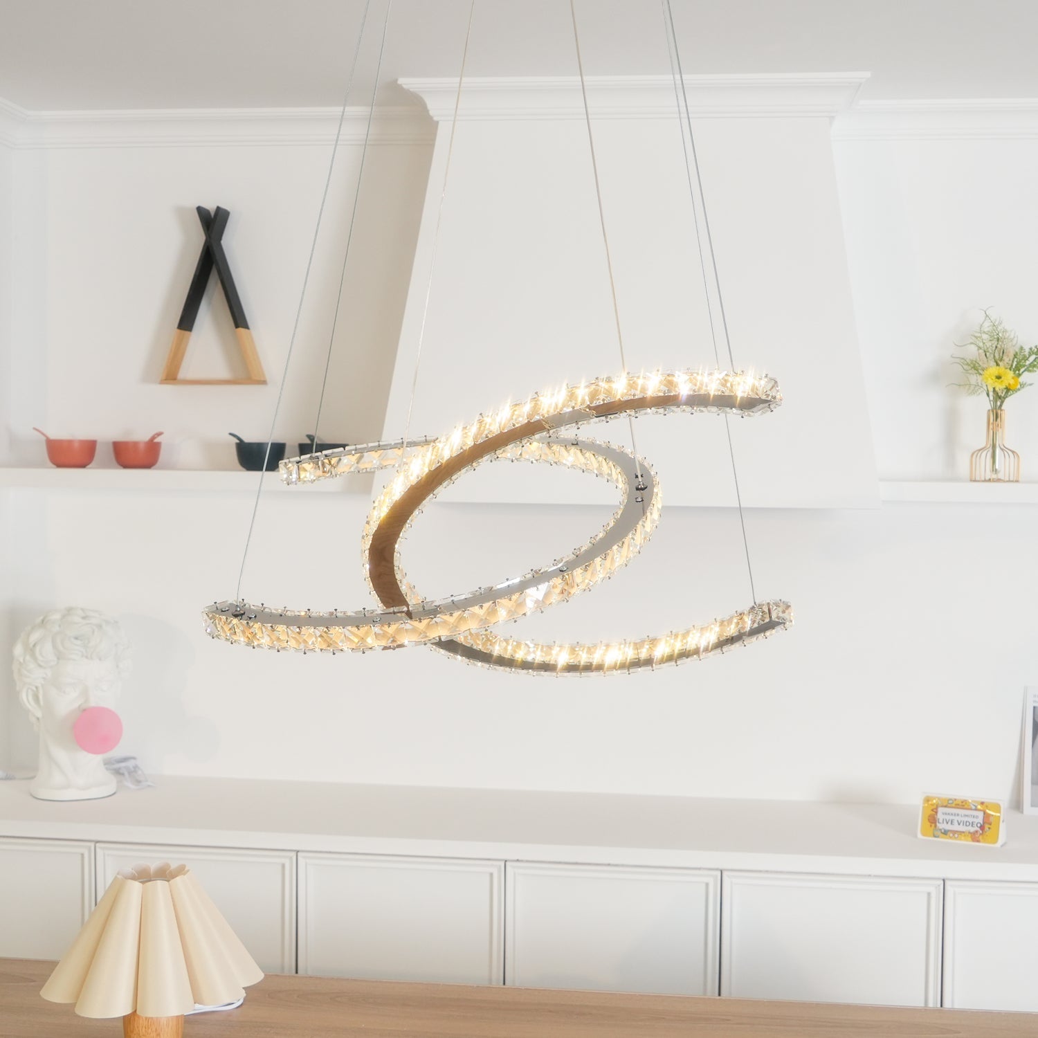 Modern Crystal Double C Chandelier - Blowlighting