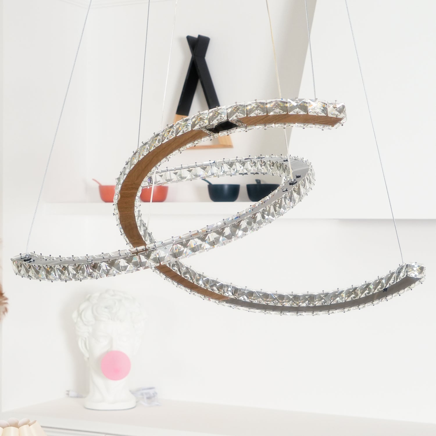 Modern Crystal Double C Chandelier - Blowlighting
