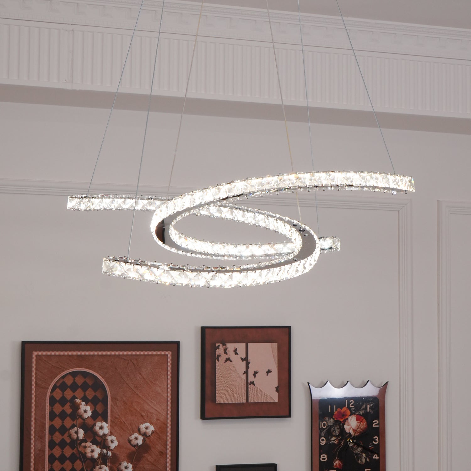 Modern Crystal Double C Chandelier - Blowlighting