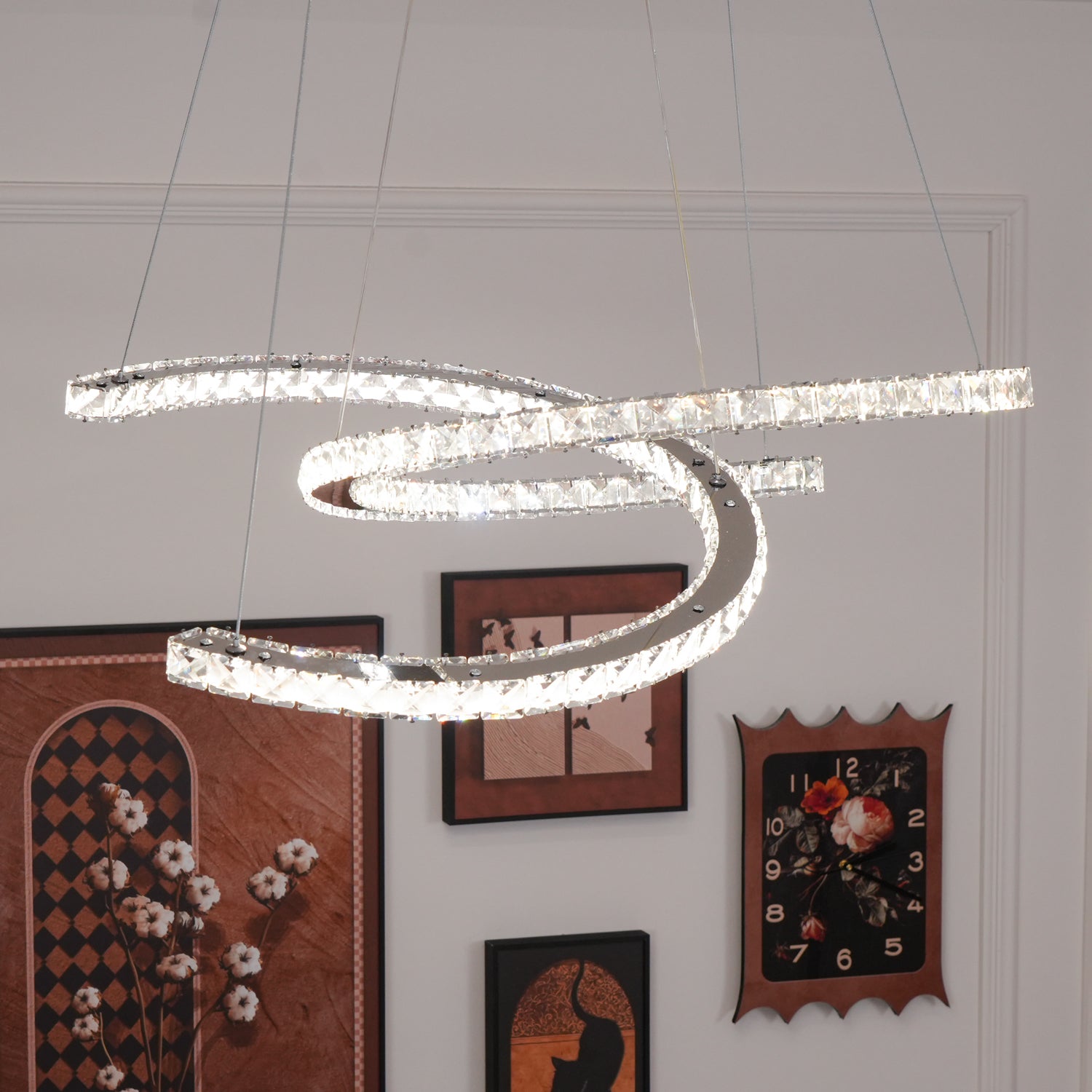 Modern Crystal Double C Chandelier - Blowlighting