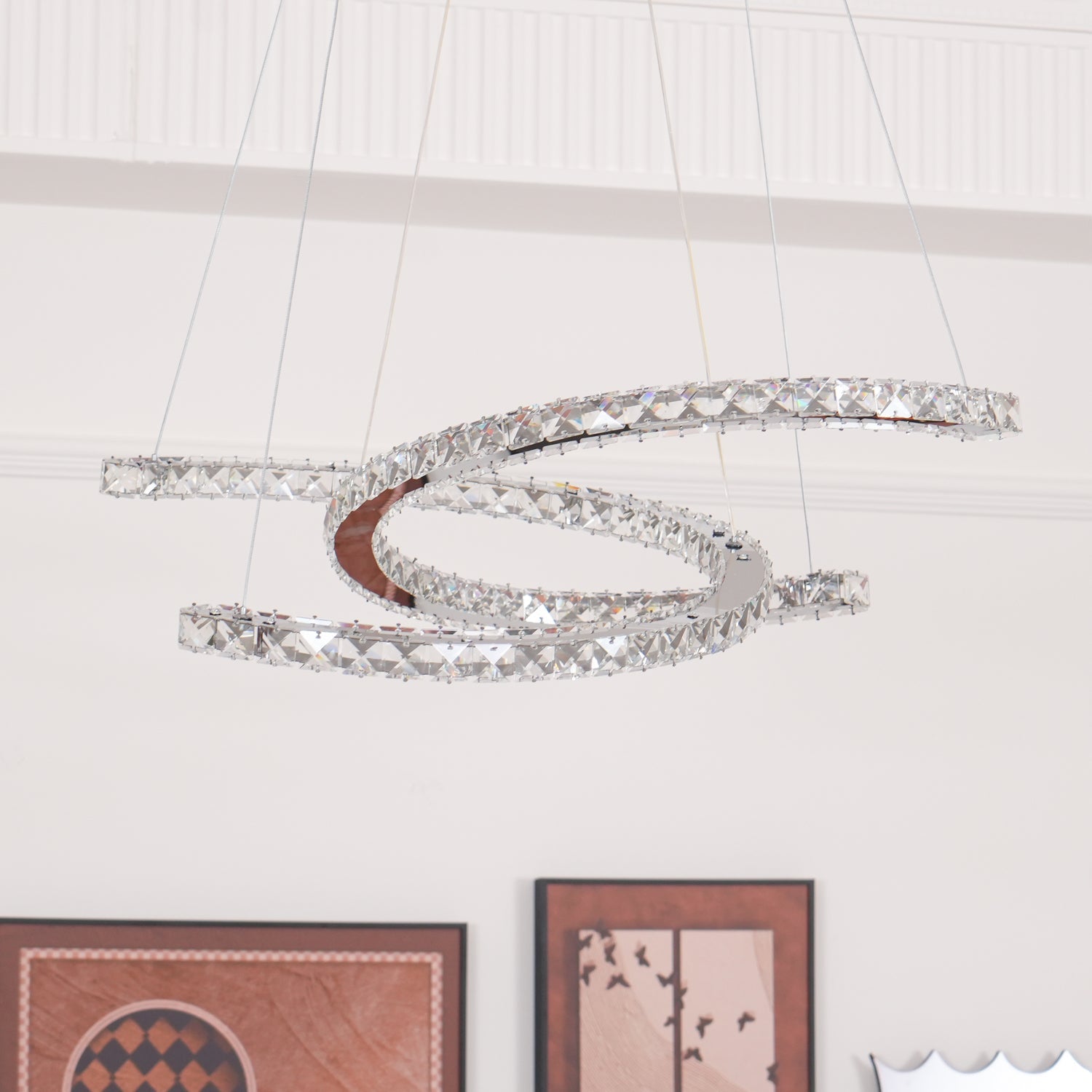 Modern Crystal Double C Chandelier - Blowlighting