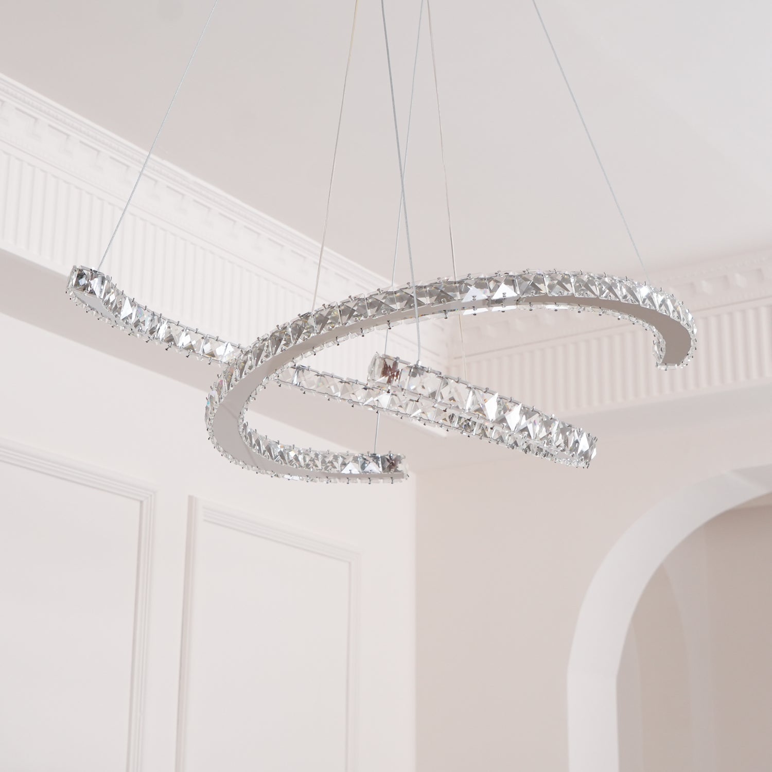 Modern Crystal Double C Chandelier - Blowlighting