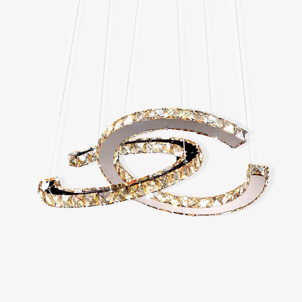 Modern Crystal Double C Chandelier - Blowlighting