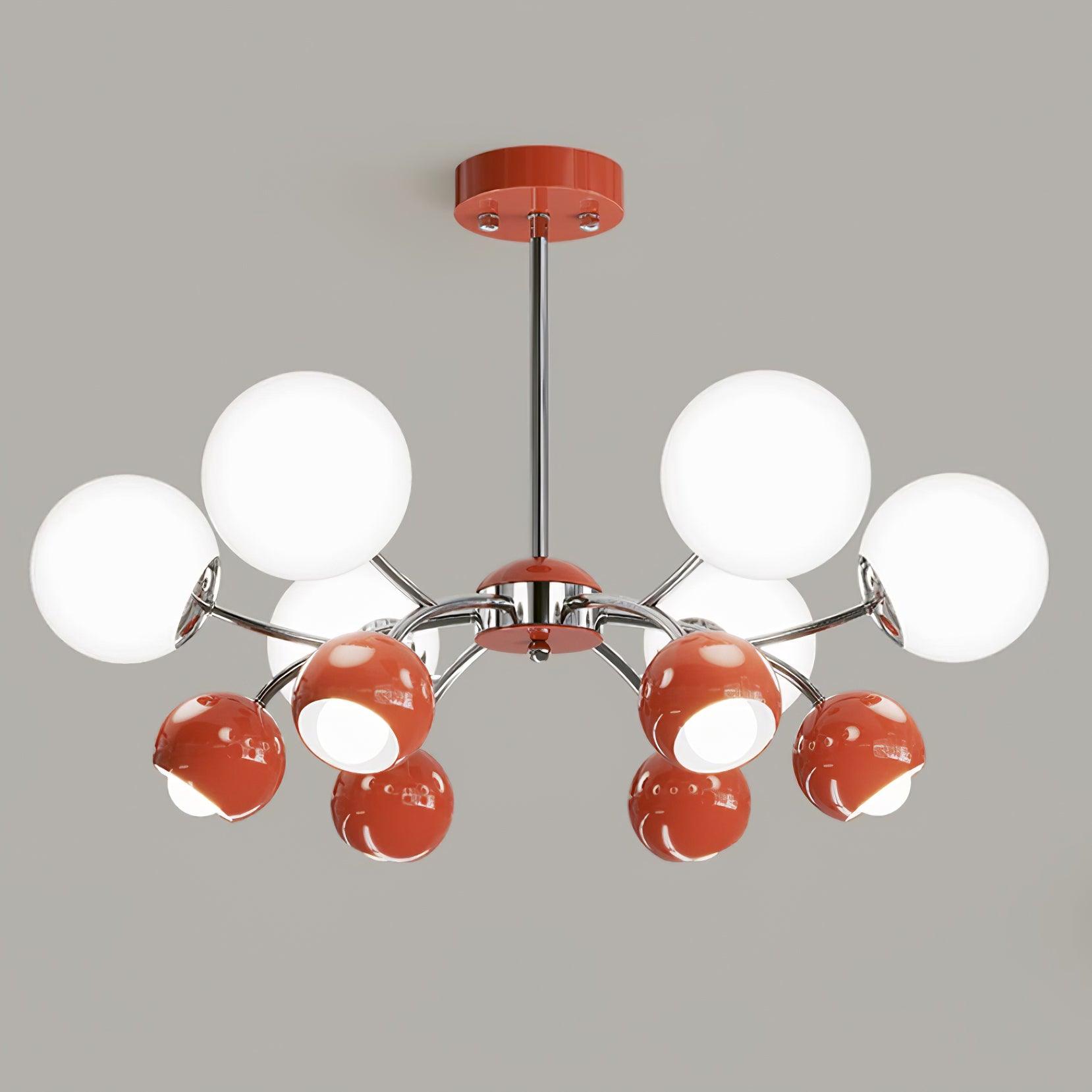 Chandelier Glass Metal Dome Petal Shades Minimalist Ambient Glow - Letslighting