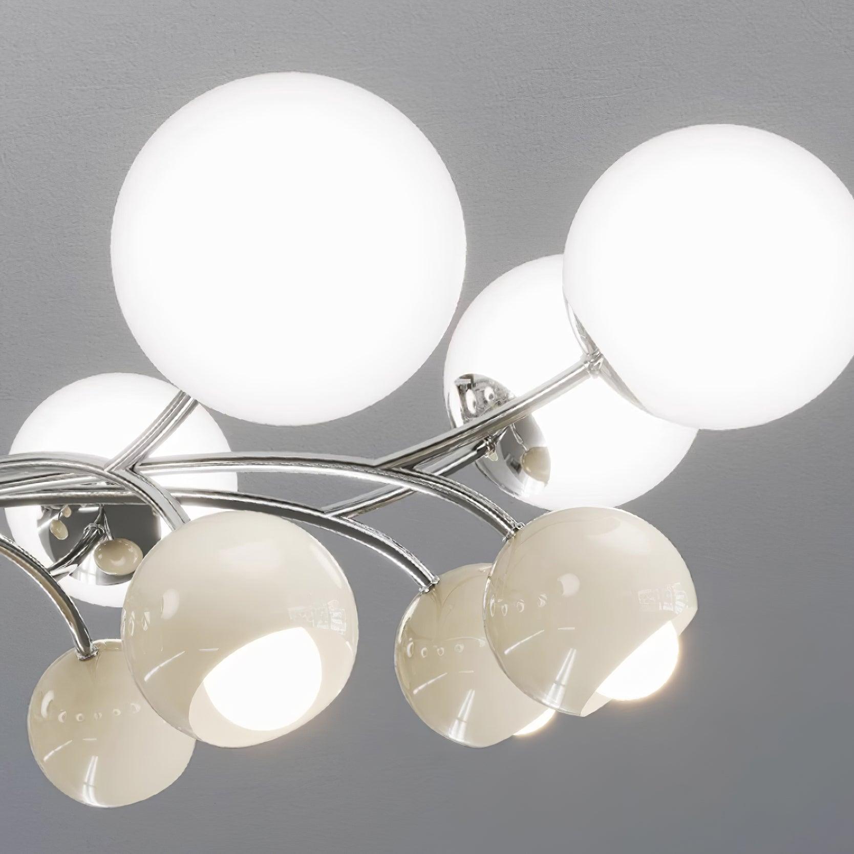 Chandelier Glass Metal Dome Petal Shades Minimalist Ambient Glow - Letslighting