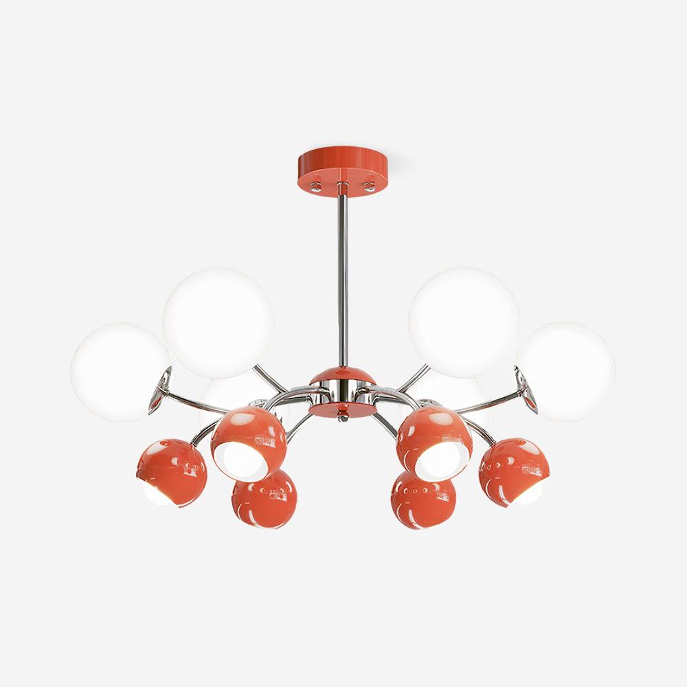 Chandelier Glass Metal Dome Petal Shades Minimalist Ambient Glow - Letslighting