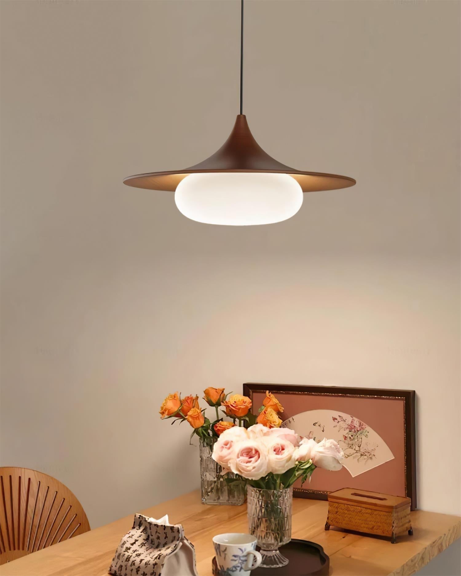 Ovelis Wooden Canopy Pendant Light - Letslighting