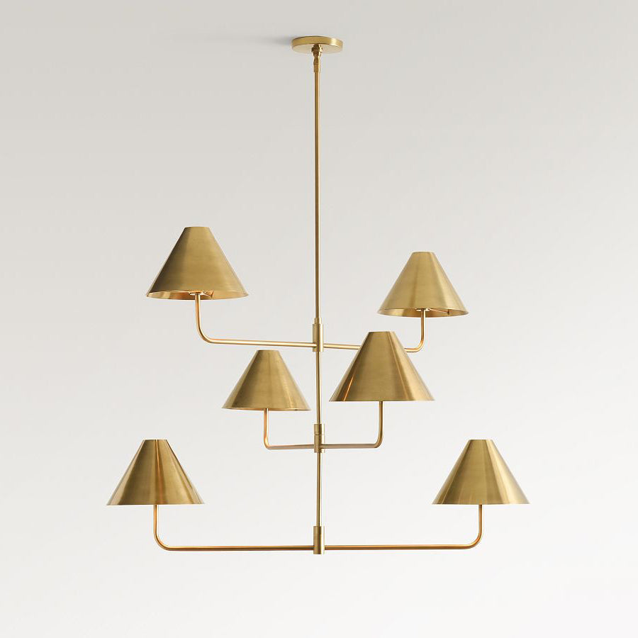 Zoruvyh Three Tier Vintage Industrial Fabric Metal Chandelier - Lamp Copper