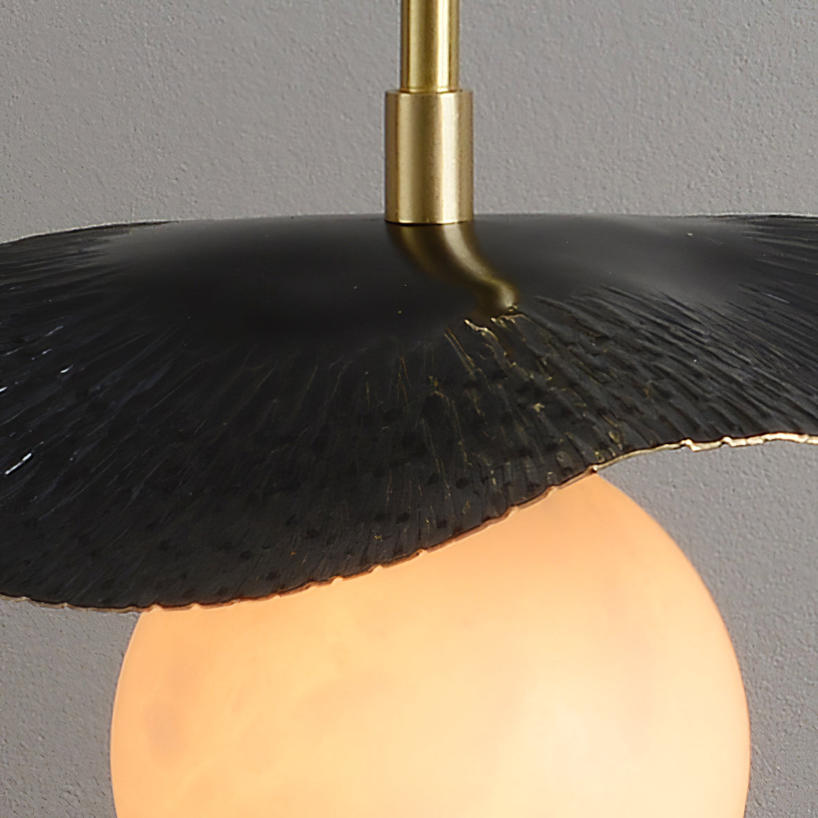 Zaraeen Modern Minimalist Brass Alabaster Pendant Light - Lamp Copper