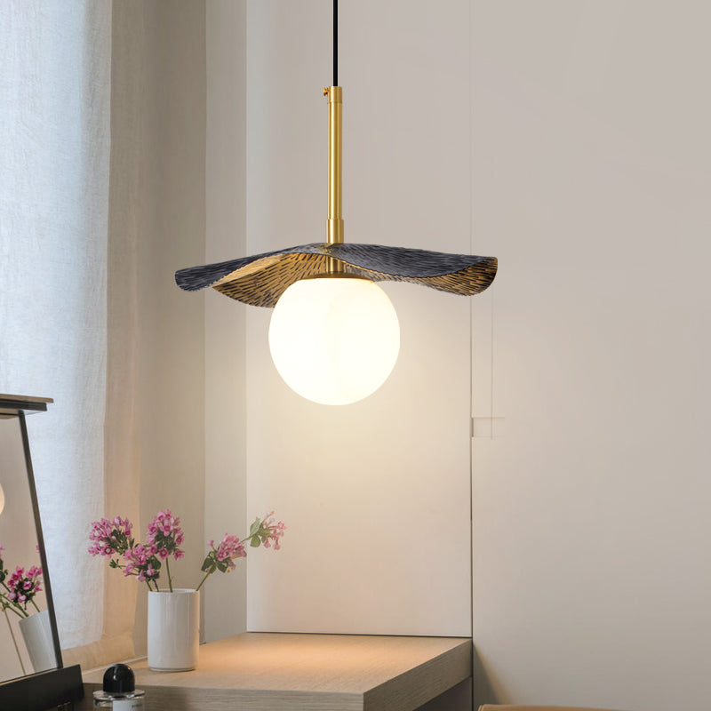 Zaraeen Modern Minimalist Brass Alabaster Pendant Light - Lamp Copper