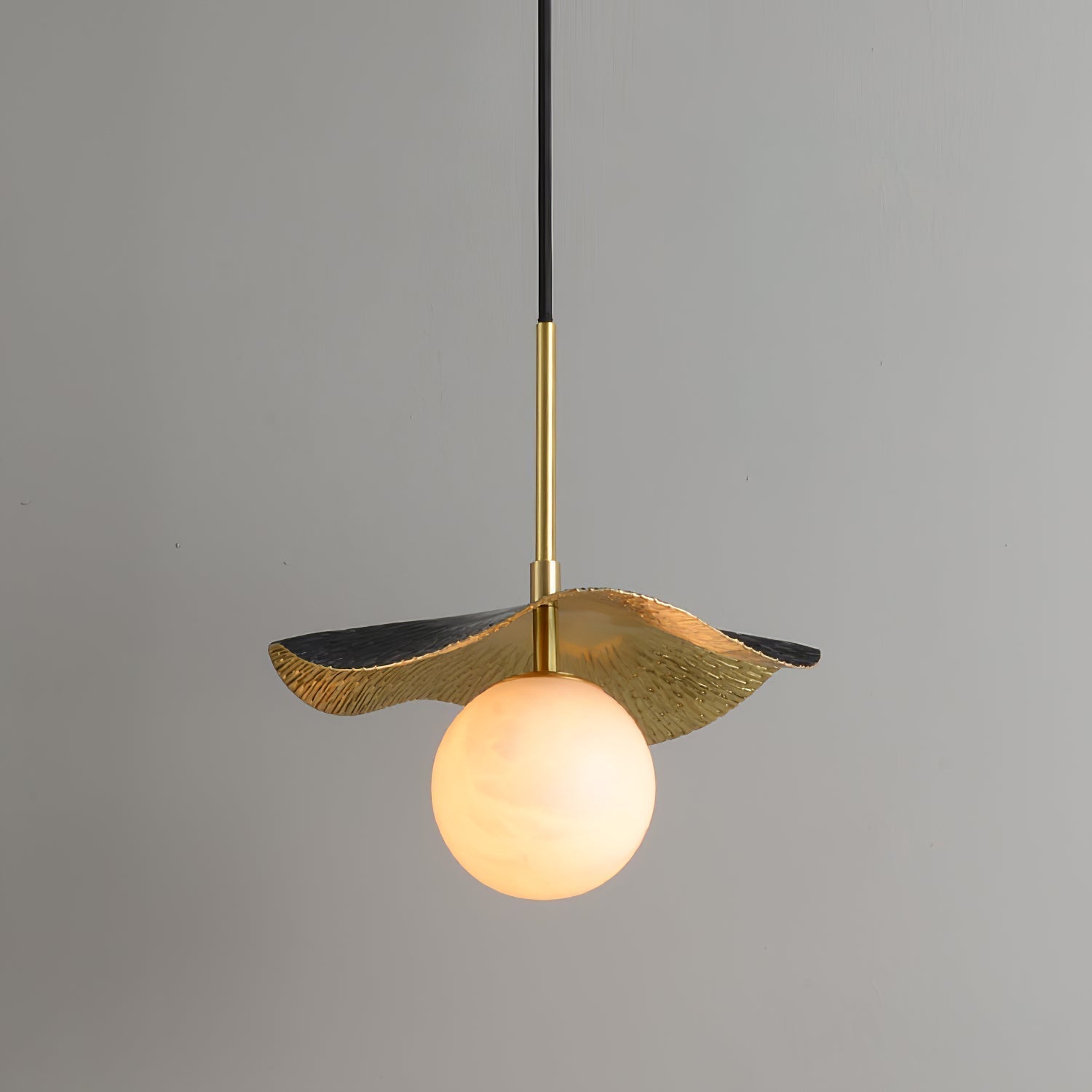 Zaraeen Modern Minimalist Brass Alabaster Pendant Light - Lamp Copper