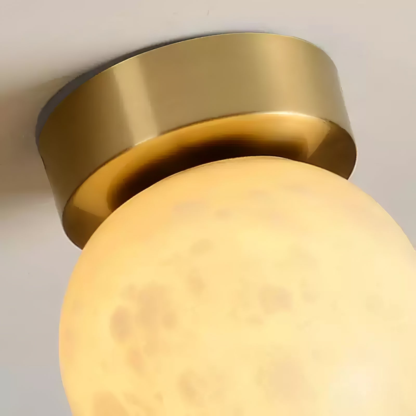 Otheyra Globe Brass Alabaster Ceiling Light - Neutralighting