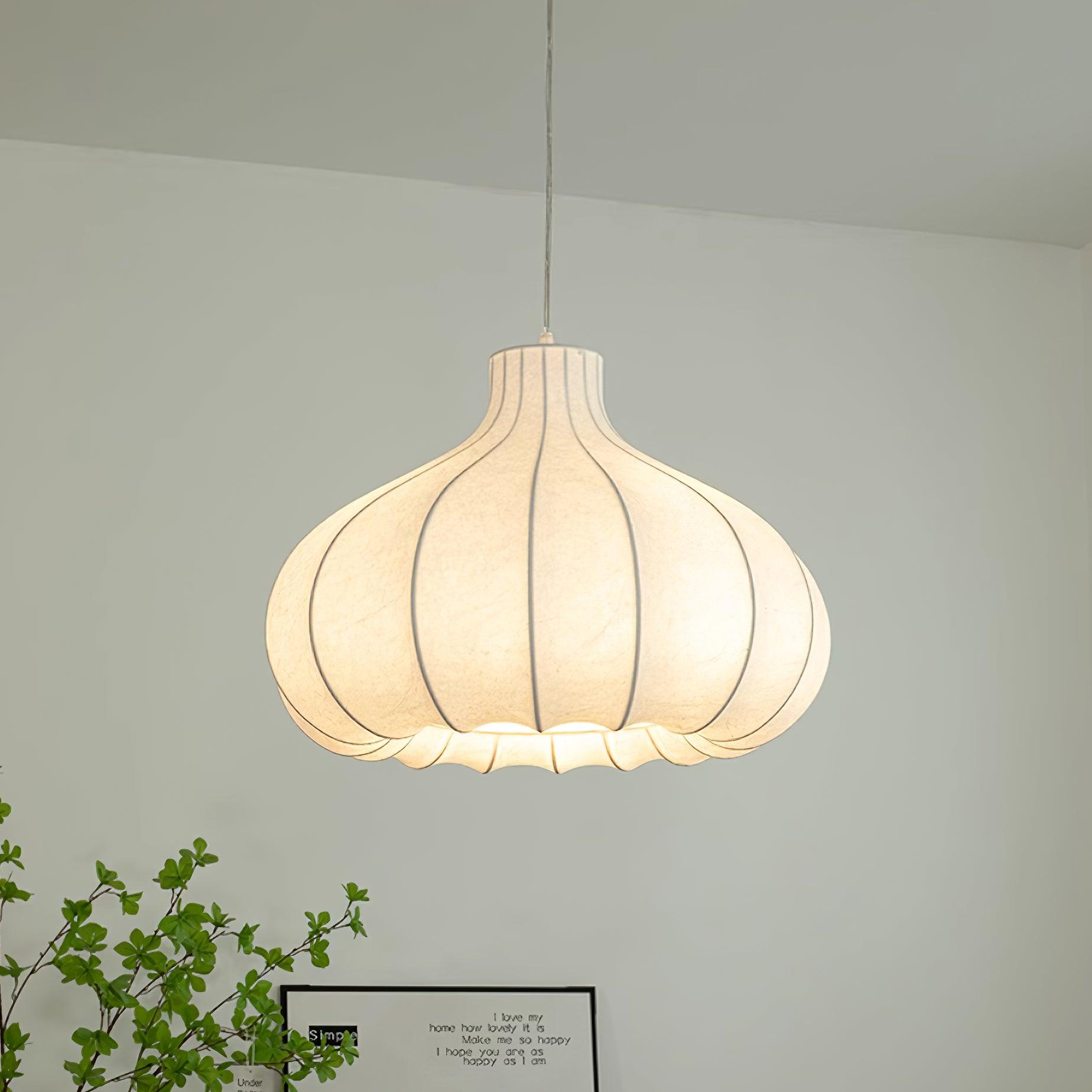 Pendant Light Silky Pleated Silk Shade White - Letslighting