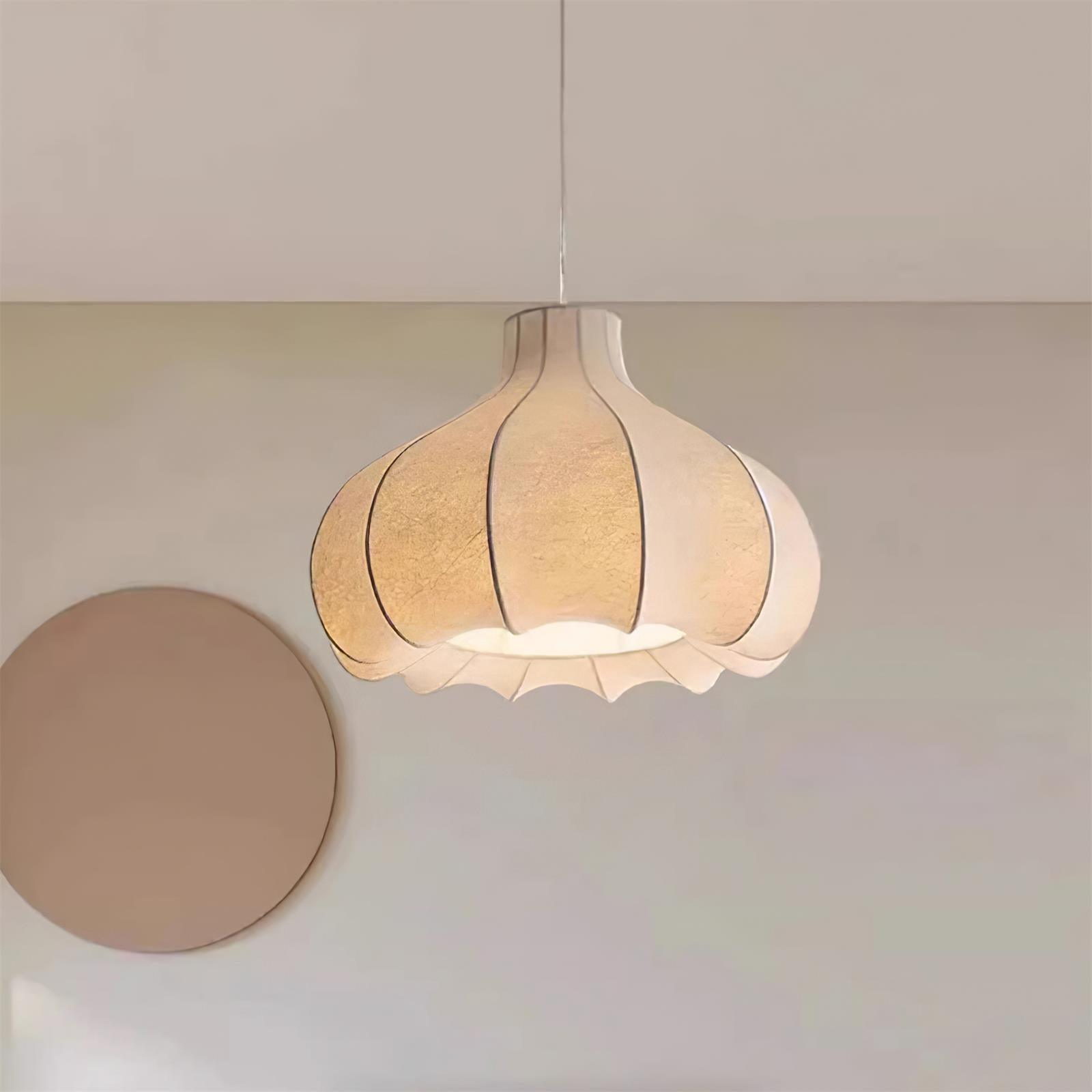 Pendant Light Silky Pleated Silk Shade White - Letslighting