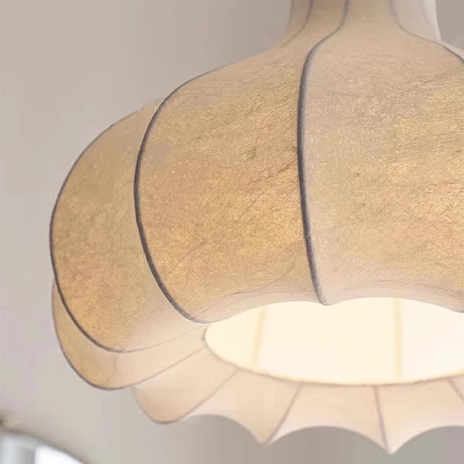 Pendant Light Silky Pleated Silk Shade White - Letslighting