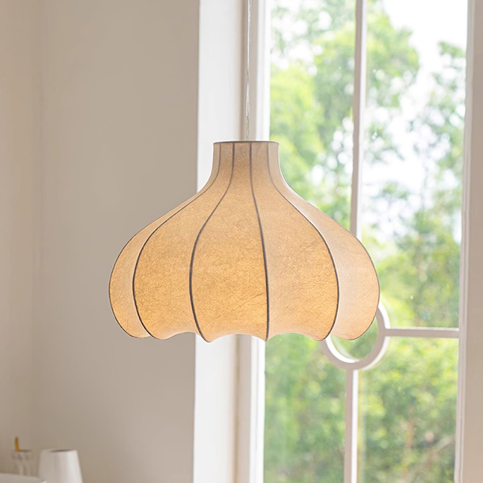 Pendant Light Silky Pleated Silk Shade White - Letslighting