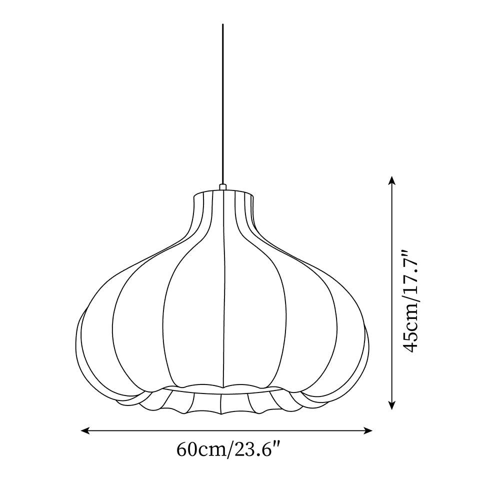 Pendant Light Silky Pleated Silk Shade White - Letslighting