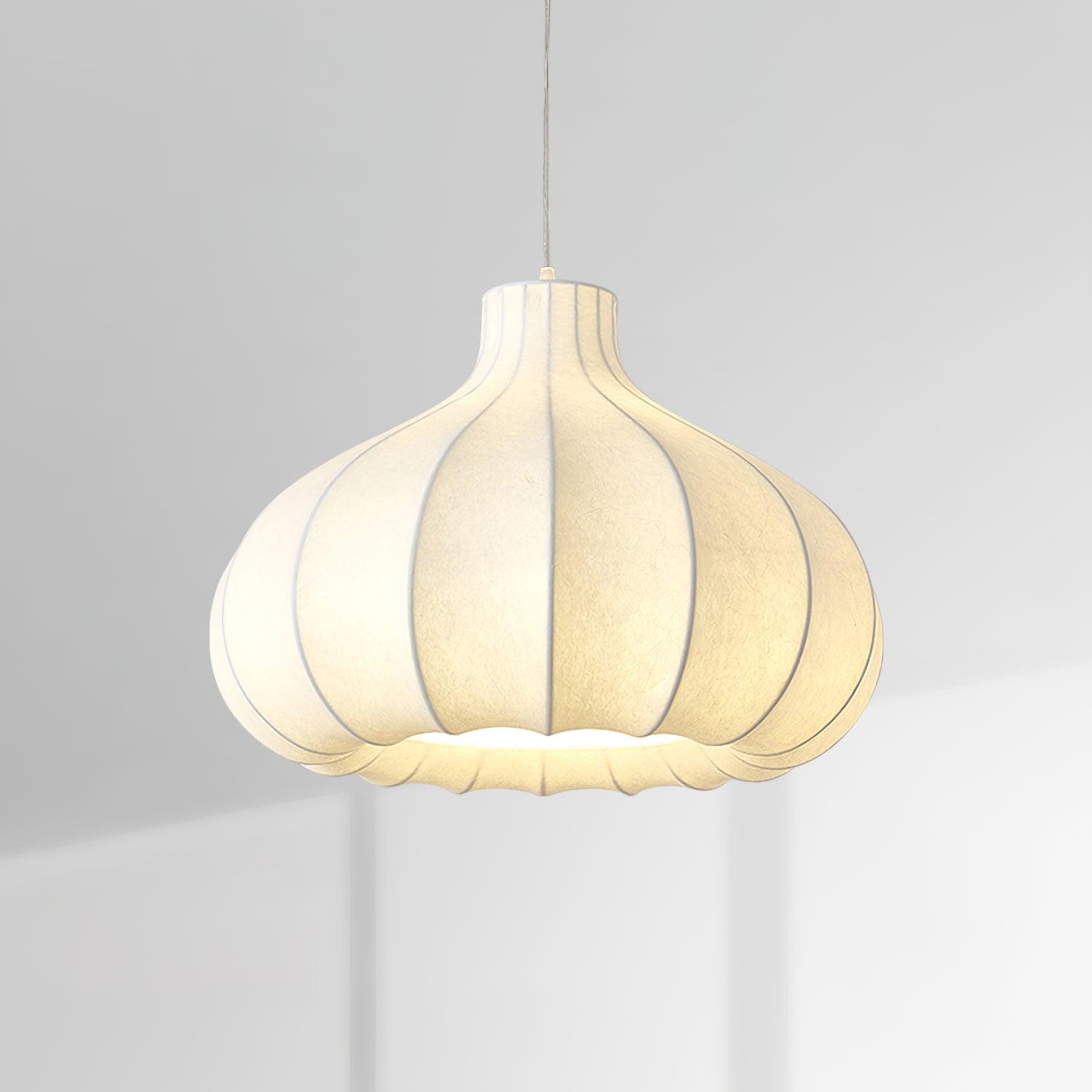 Pendant Light Silky Pleated Silk Shade White - Letslighting