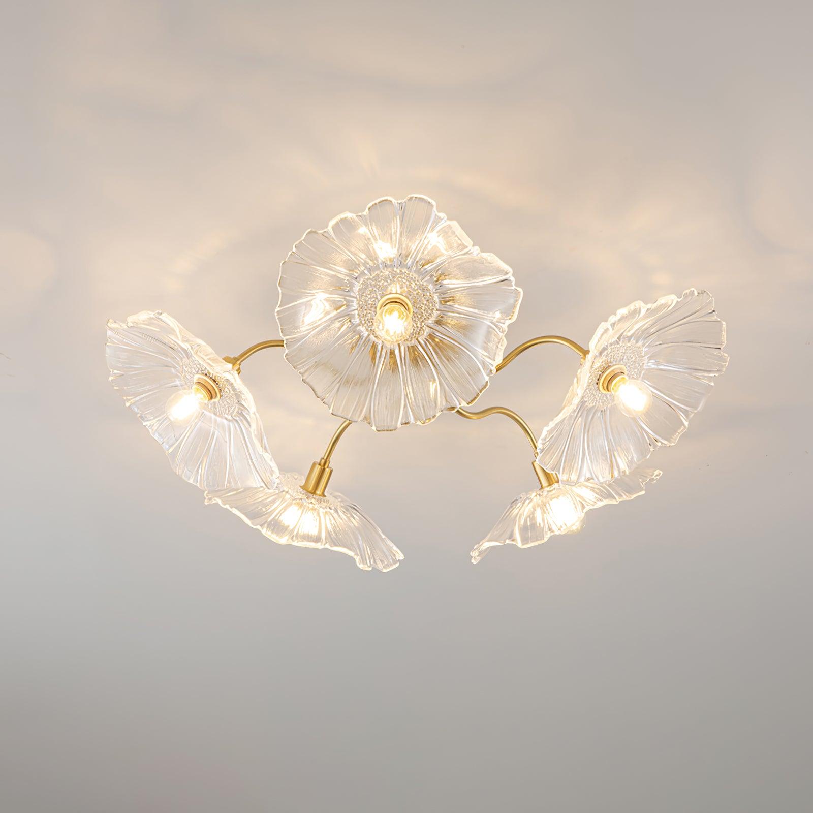 Valentina Lampada da Soffitto a Montaggio Incassato con Fiori in Vetro