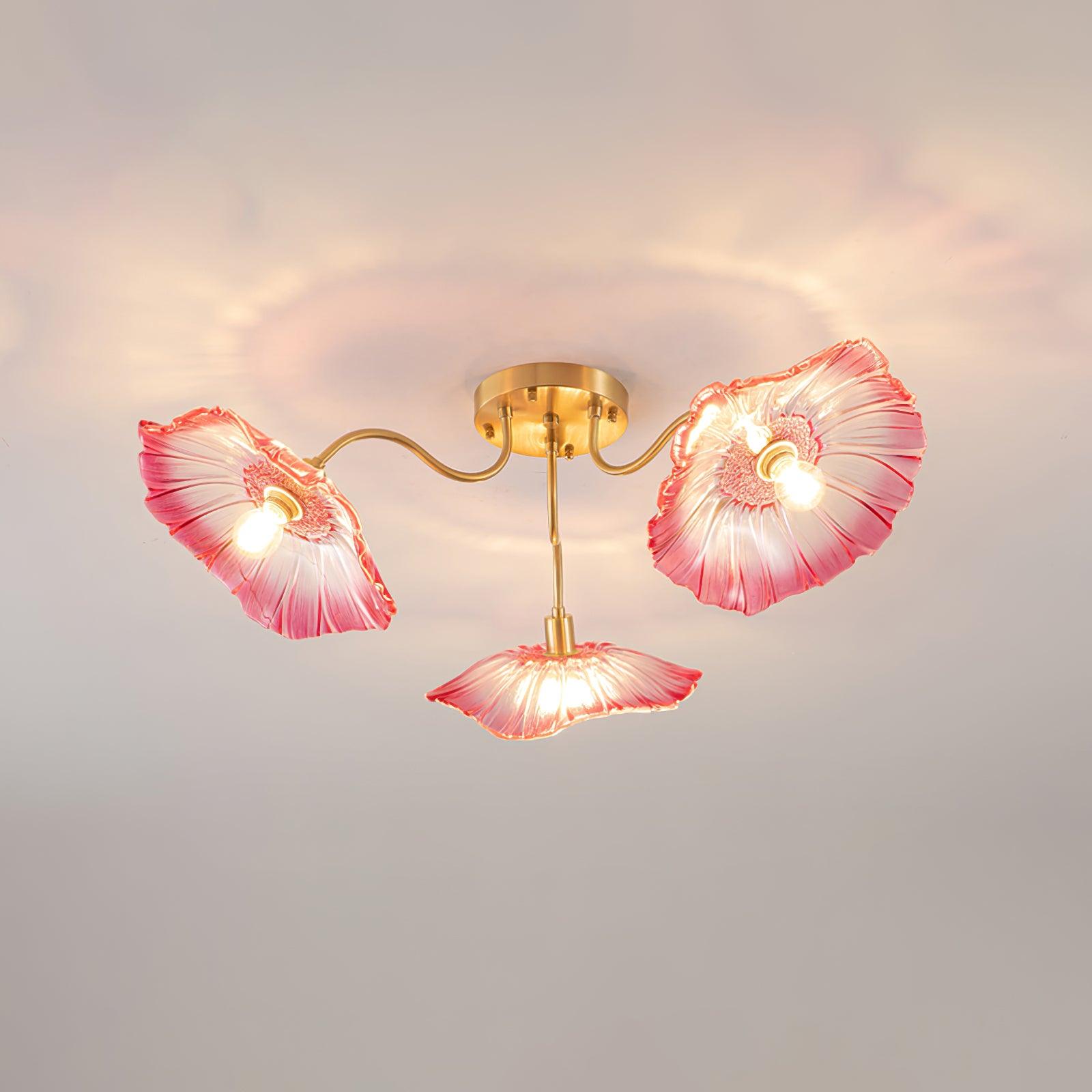 Valentina Lampada da Soffitto a Montaggio Incassato con Fiori in Vetro