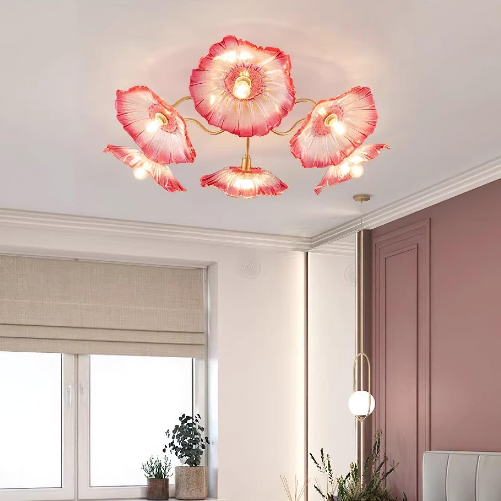 Valentina Lampada da Soffitto a Montaggio Incassato con Fiori in Vetro