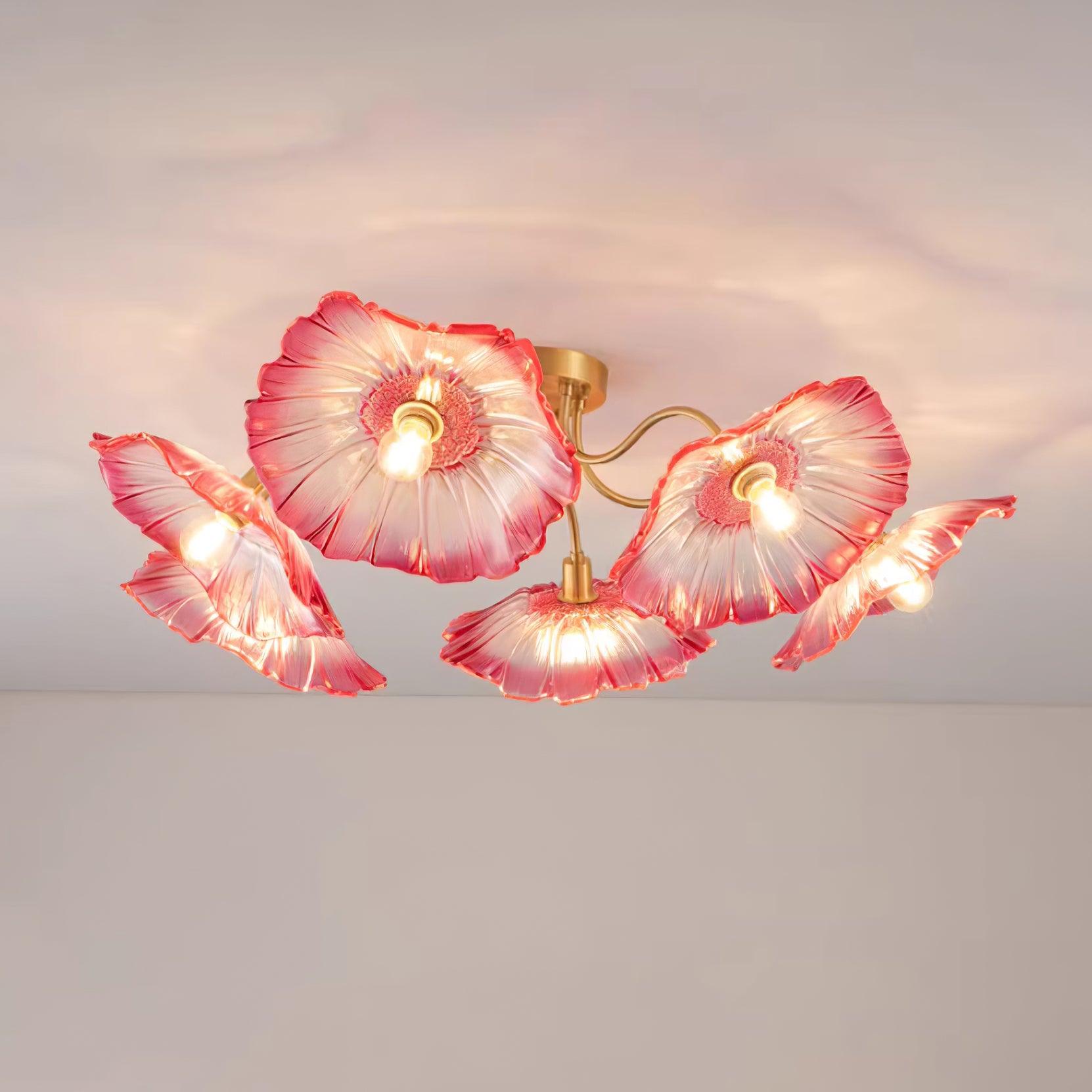 Valentina Lampada da Soffitto a Montaggio Incassato con Fiori in Vetro