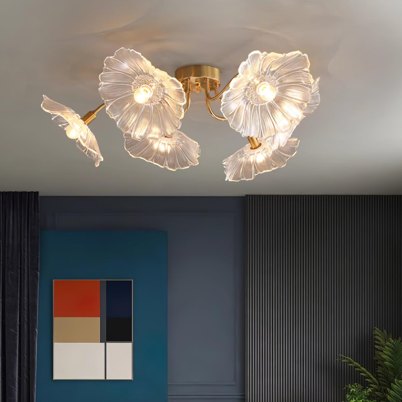 Valentina Lampada da Soffitto a Montaggio Incassato con Fiori in Vetro