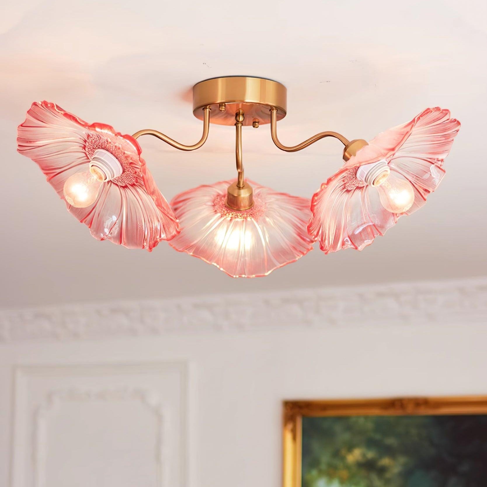 Valentina Lampada da Soffitto a Montaggio Incassato con Fiori in Vetro