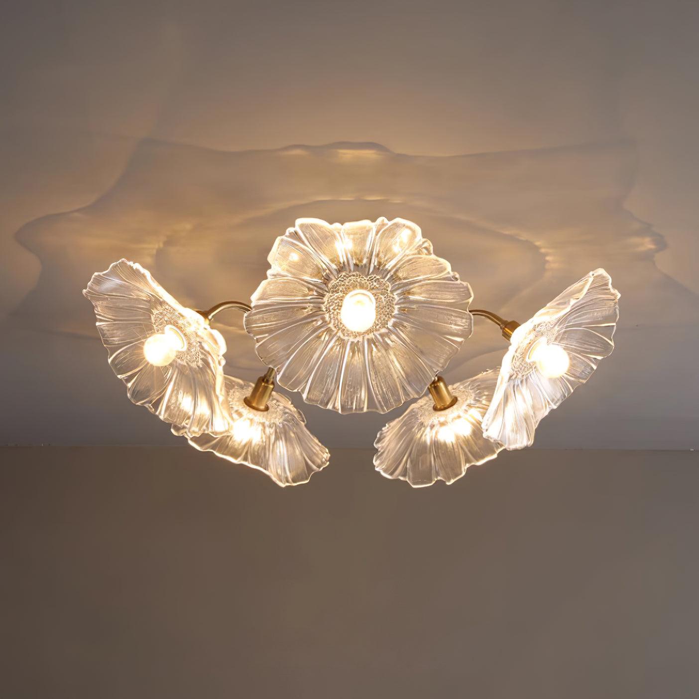 Valentina Lampada da Soffitto a Montaggio Incassato con Fiori in Vetro