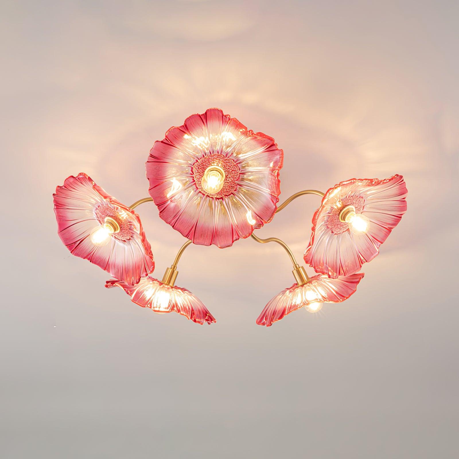 Valentina Lampada da Soffitto a Montaggio Incassato con Fiori in Vetro