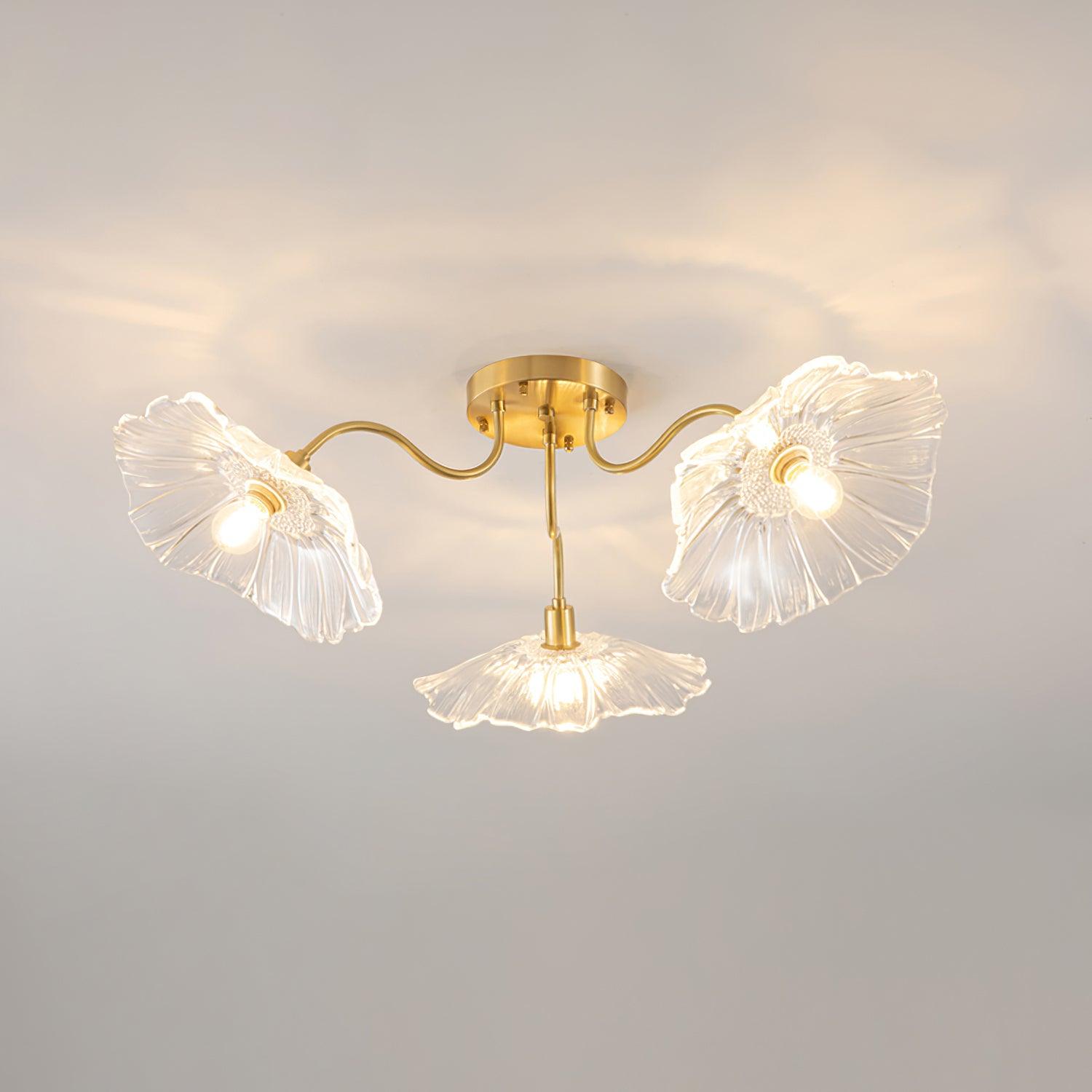 Valentina Lampada da Soffitto a Montaggio Incassato con Fiori in Vetro
