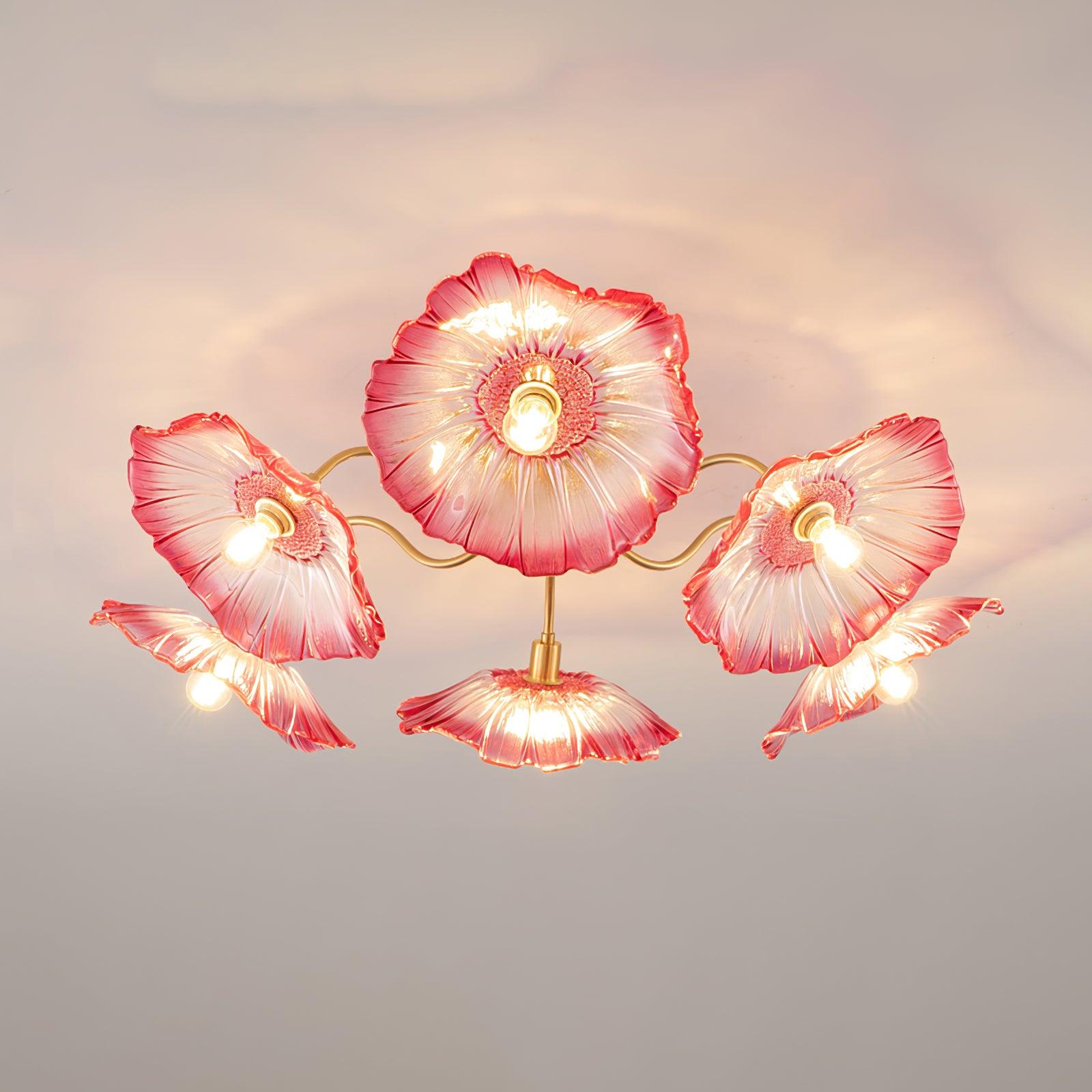 Valentina Lampada da Soffitto a Montaggio Incassato con Fiori in Vetro