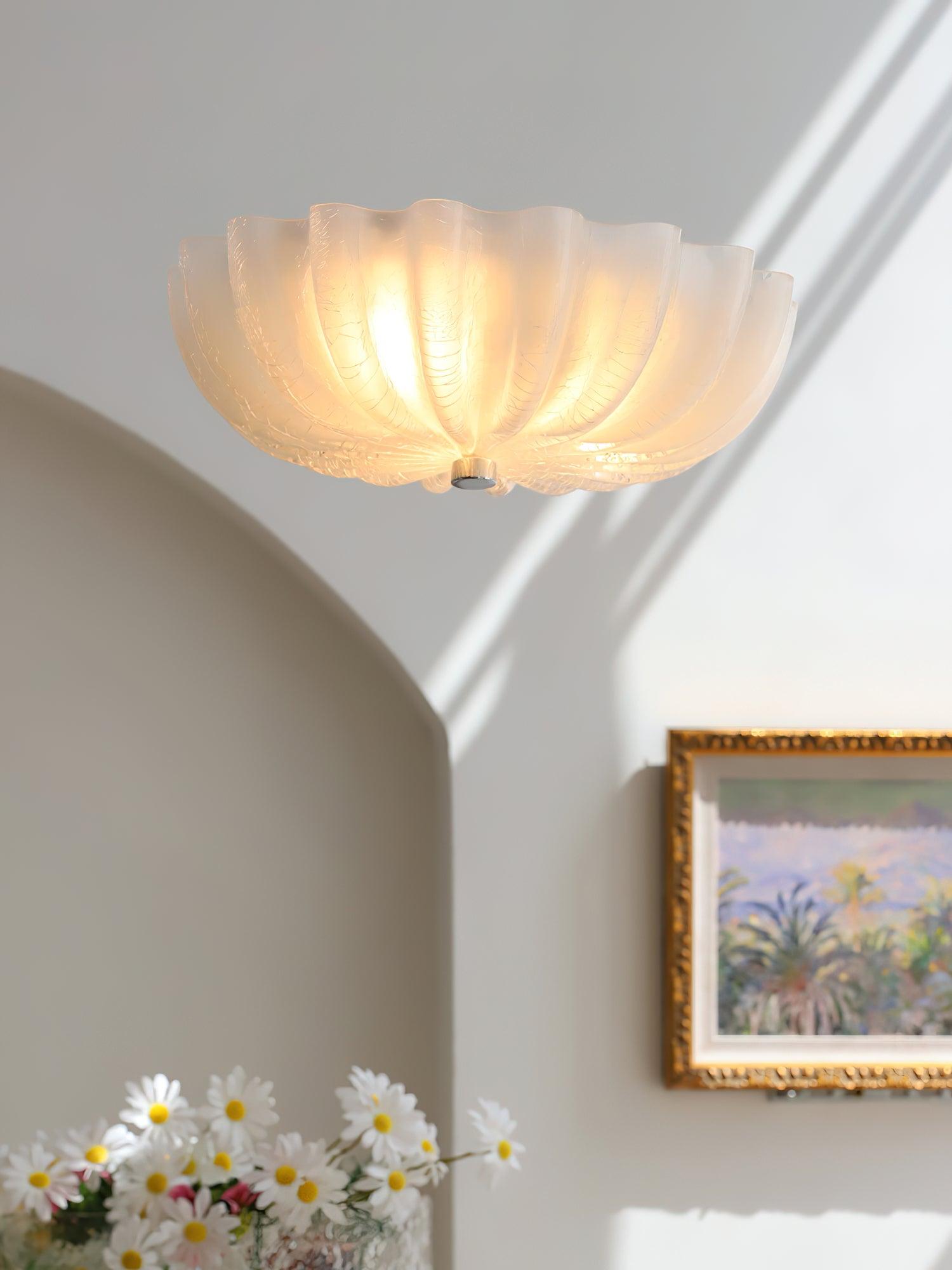 Aurora Ceiling Lamp Murano Blown Glass Shell Inspired - Blowlighting